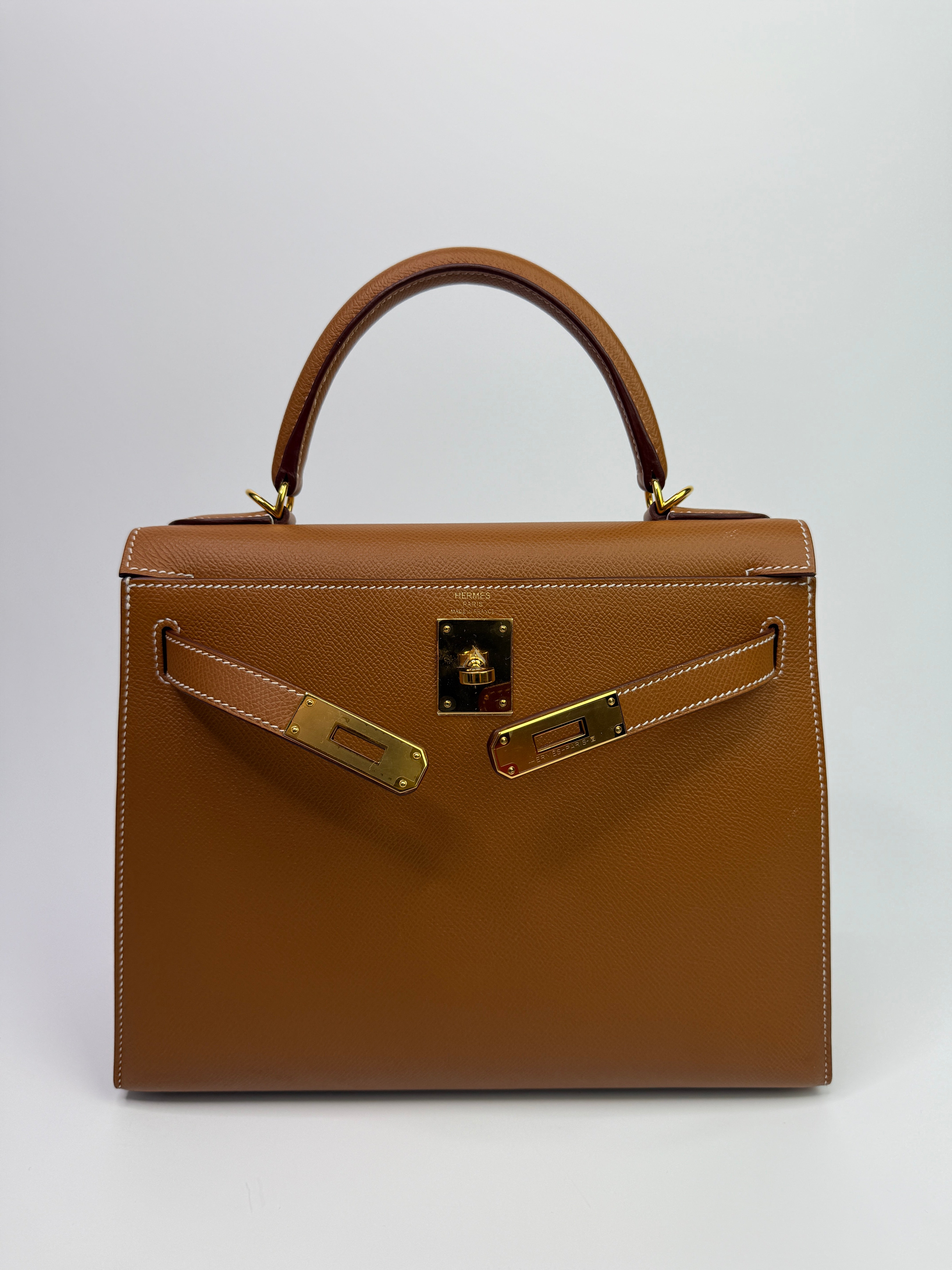Authentic Pre Loved Hermès Kelly 28 Gold Sellier Epsom Leather With Gold Hardware Excellent Condition