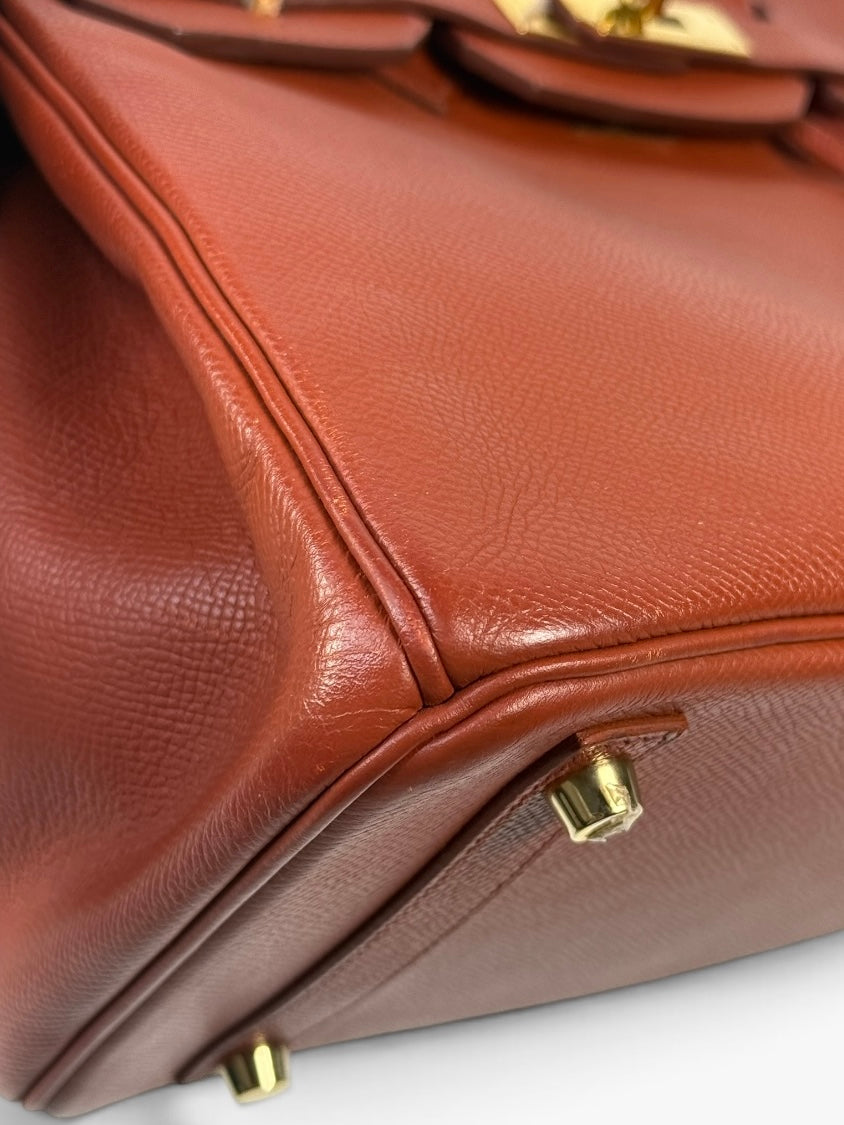 Hermès Birkin 30 In Rouge Venetian Epsom Leather With Gold Hardware. 100% authentic and preloved in excellent condition