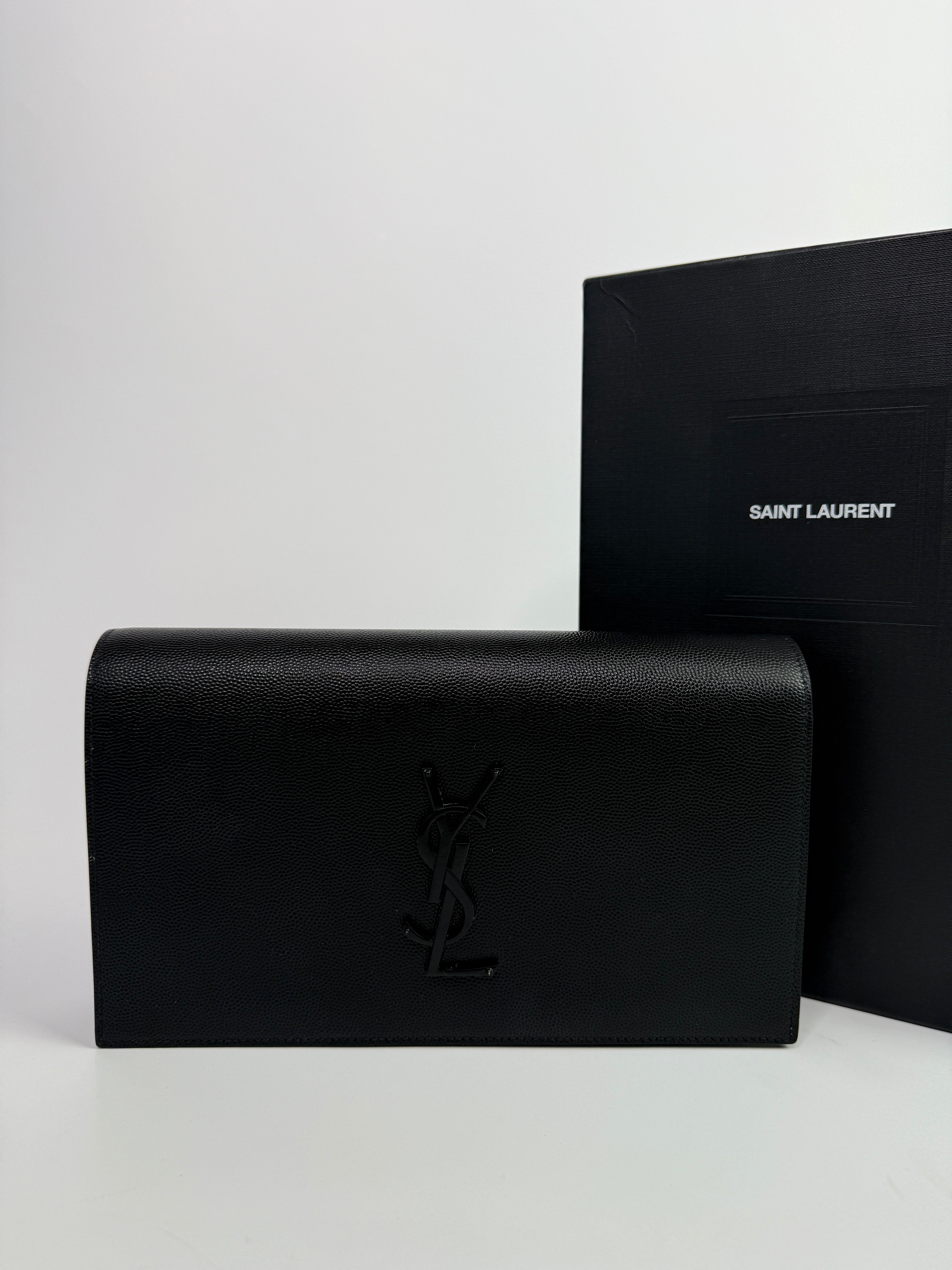 Saint Laurent Belle De Jour Clutch In Black Leather