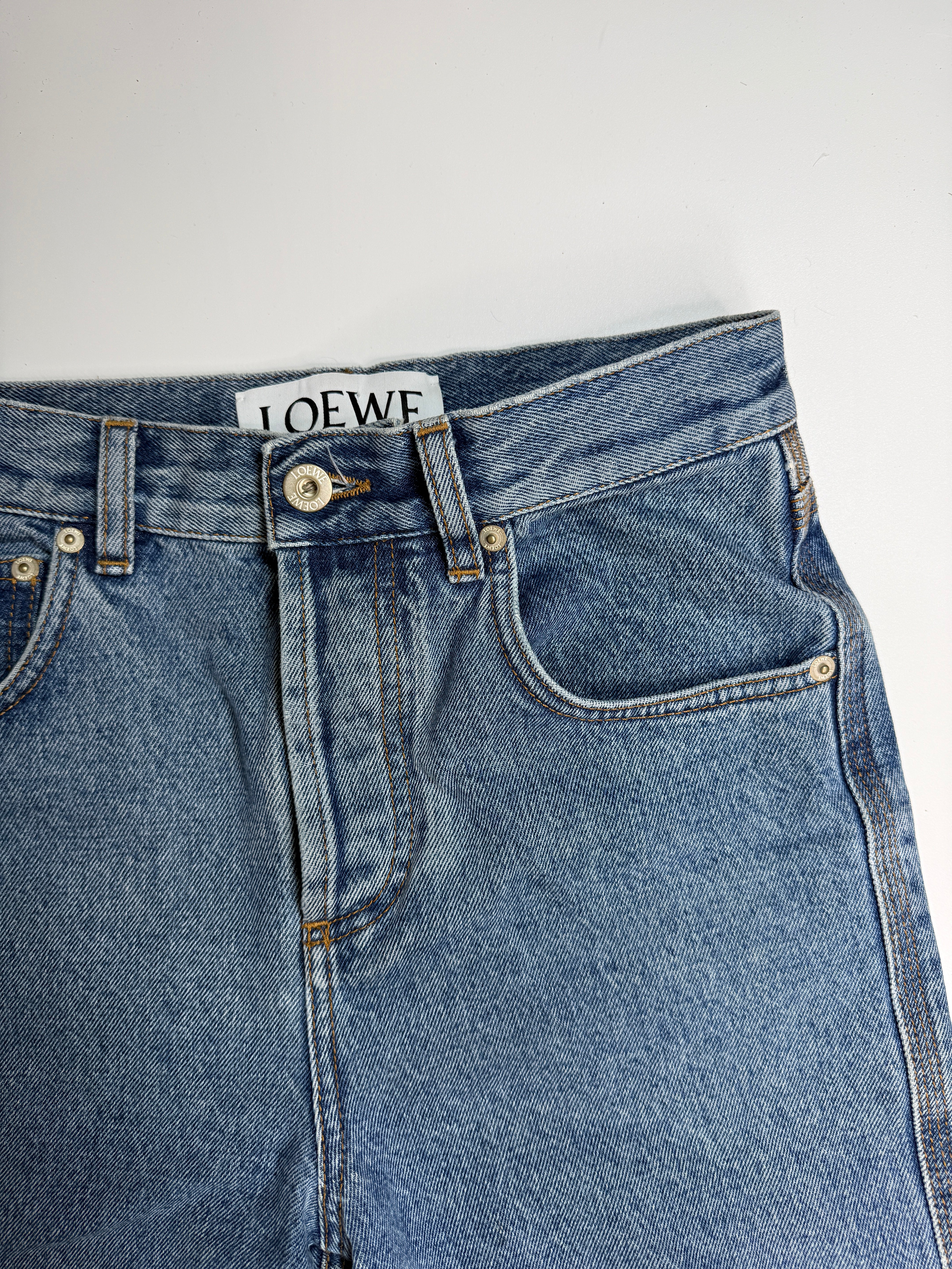 Authentic and preloved Loewe Anagram Denim Jeans (Size 36/UK8) In Blue Denim. Excellent Condition. Fully Insured next day delivery. Verified by Luxe Cheshire.
