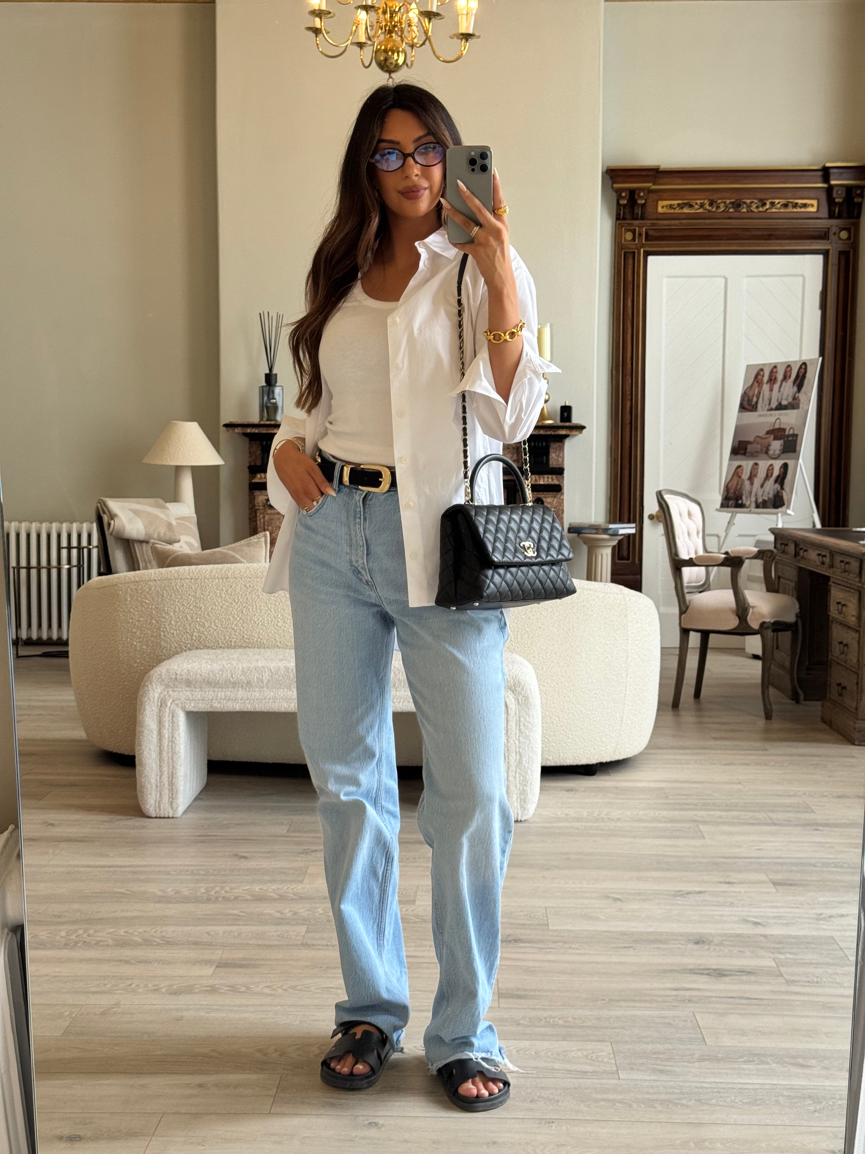 Chanel Coco Medium Top Handle In Black Caviar Leather With PGHW