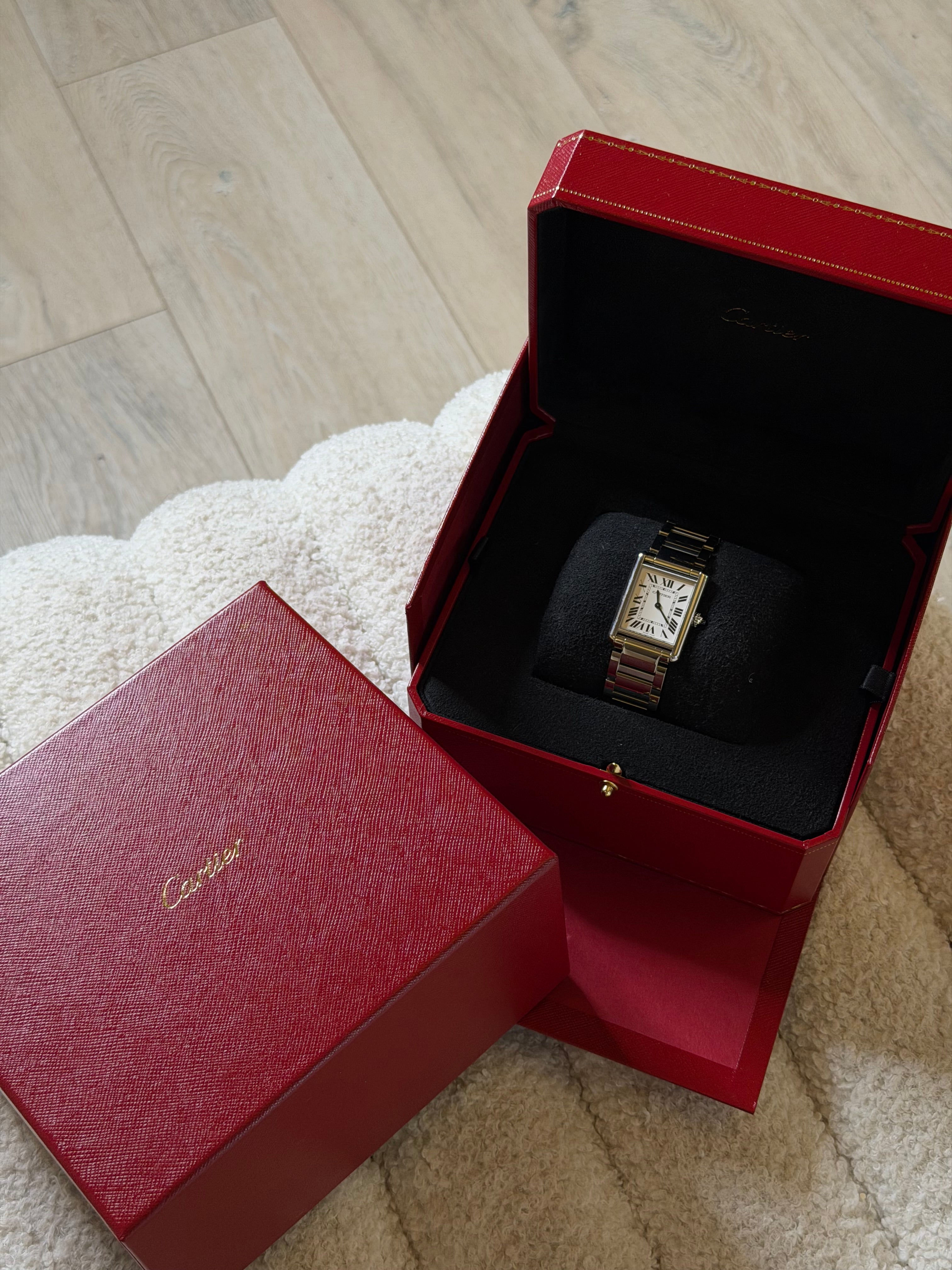 Cartier Tank Watch - Large Stainless Steel. Authentic and preloved. Excellent condition