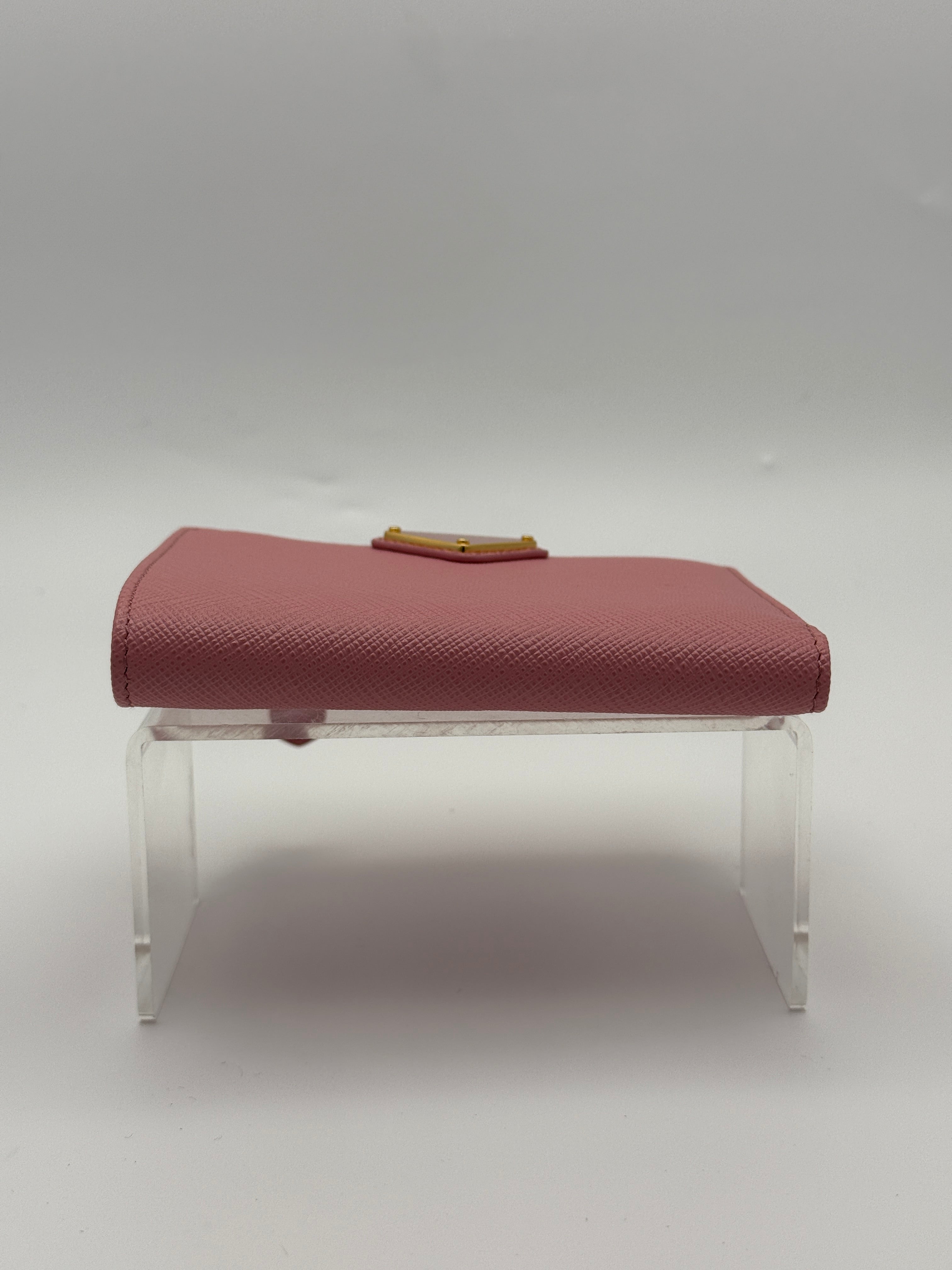 Prada Small Wallet In Pink Saffiano Leather