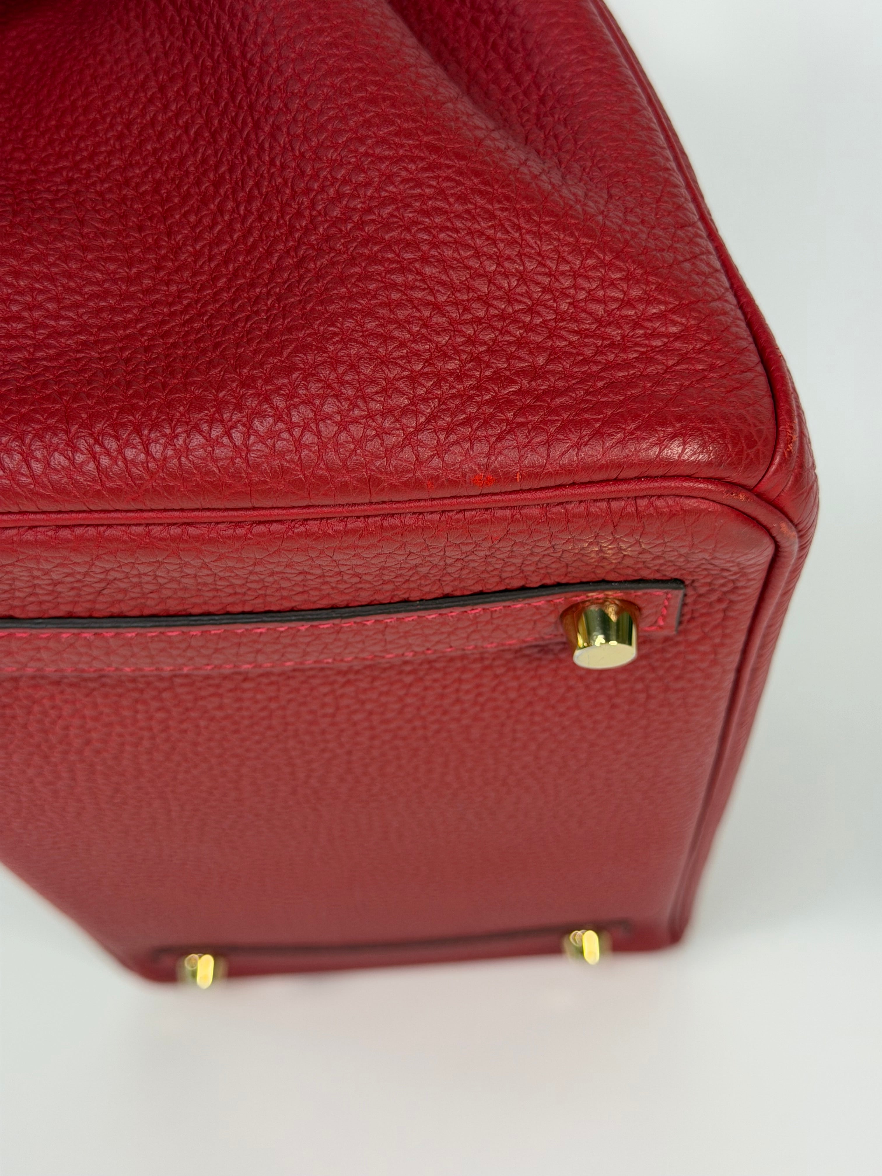 Hermès Birkin 30 In Rouge Casaque Togo Leather With Gold Hardware 100% Authentic and preloved in excellent condition