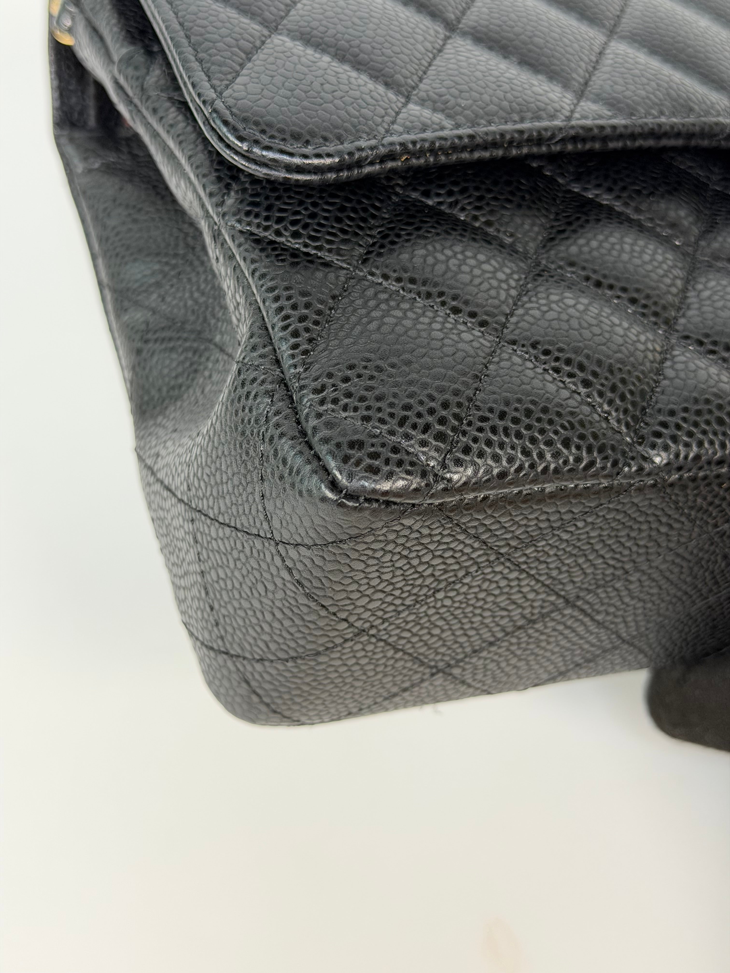 Chanel Medium Classic Double Flap Black Caviar Leather With Gold Hardware