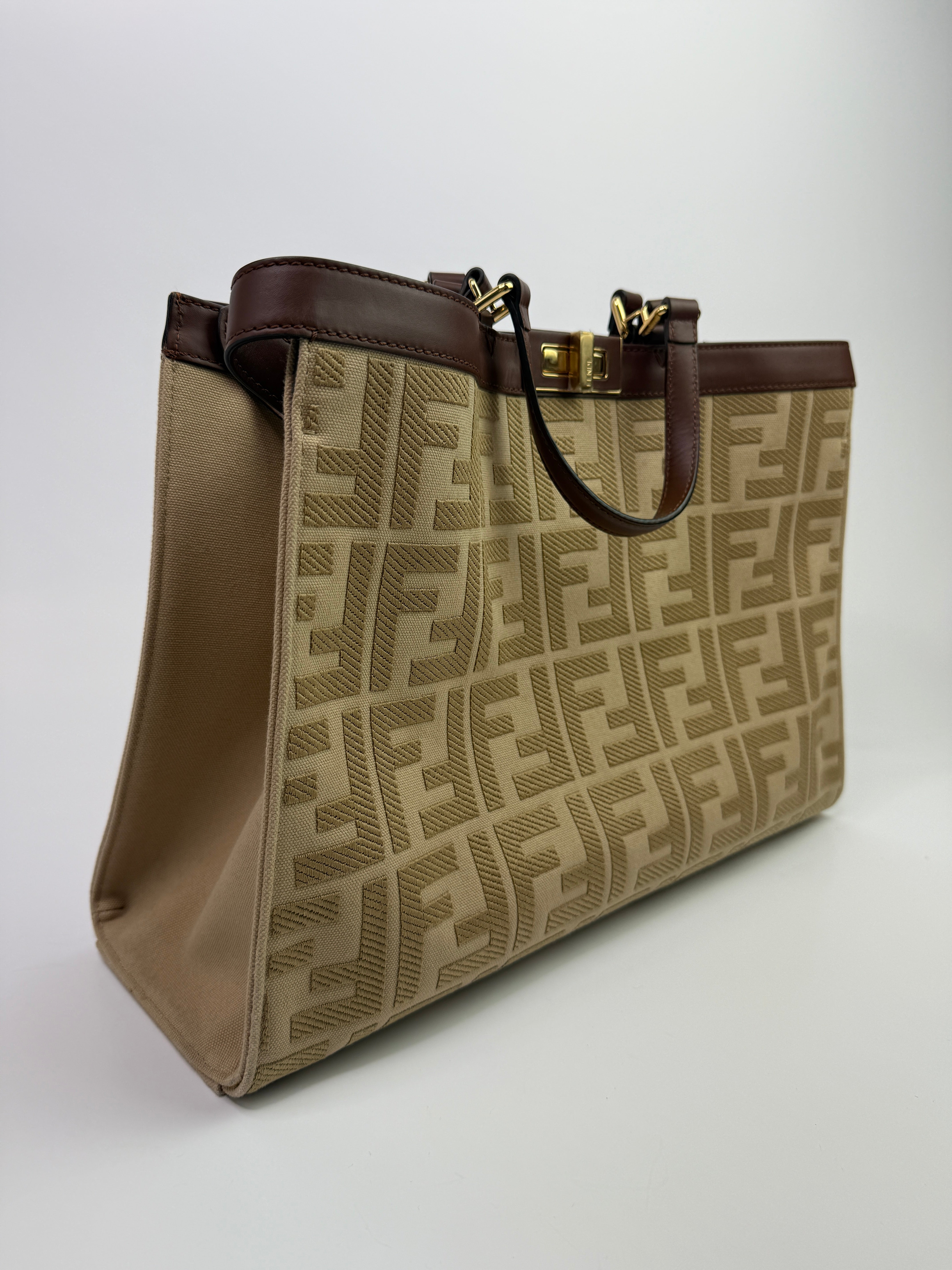 Fendi FF Embroidered Medium Peekaboo X-Tote