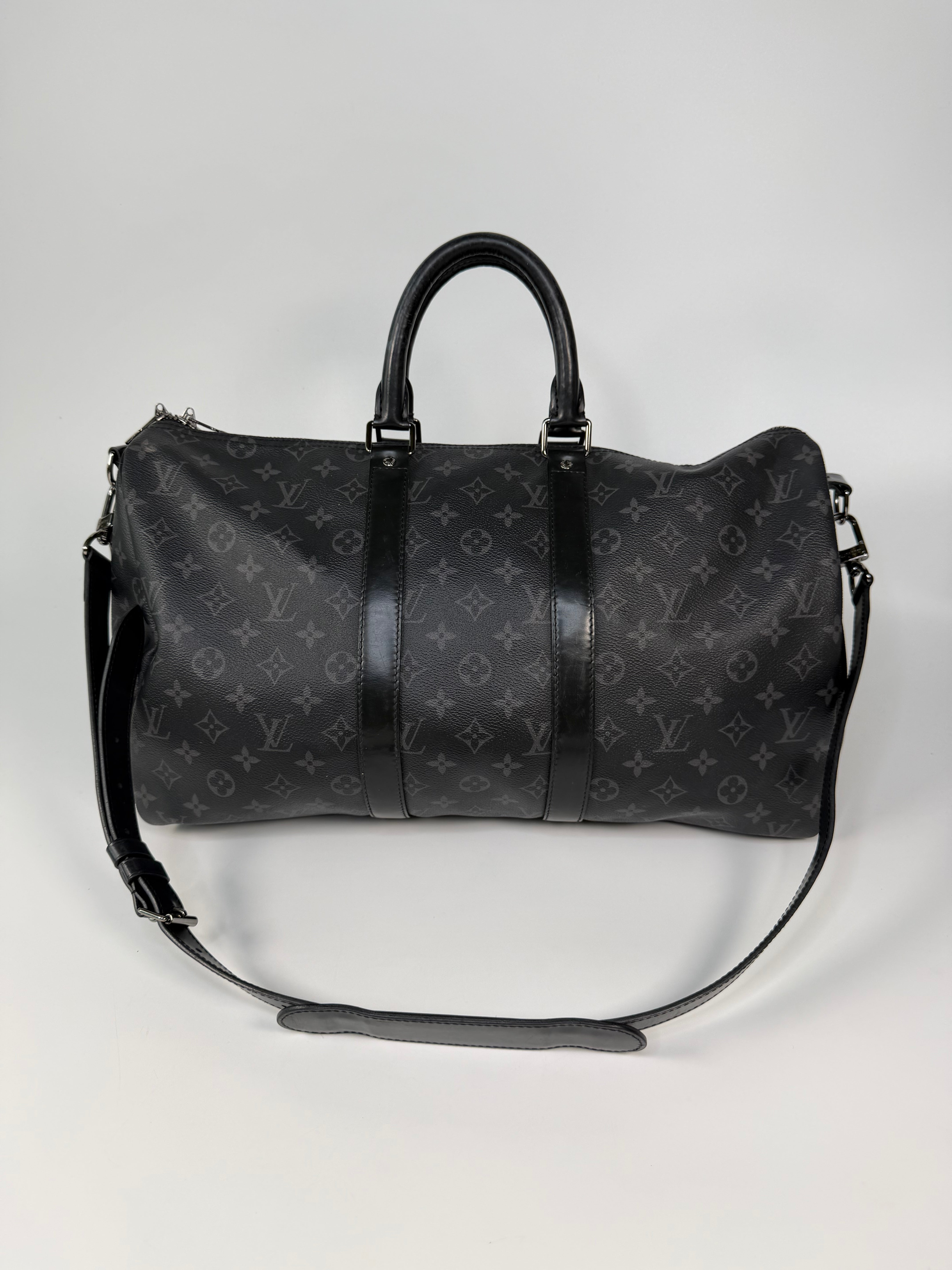 Louis Vuitton Keepall Bandouliere 45 Monogram Eclipse Canvas. 100% authentic and preloved in excellent condition.