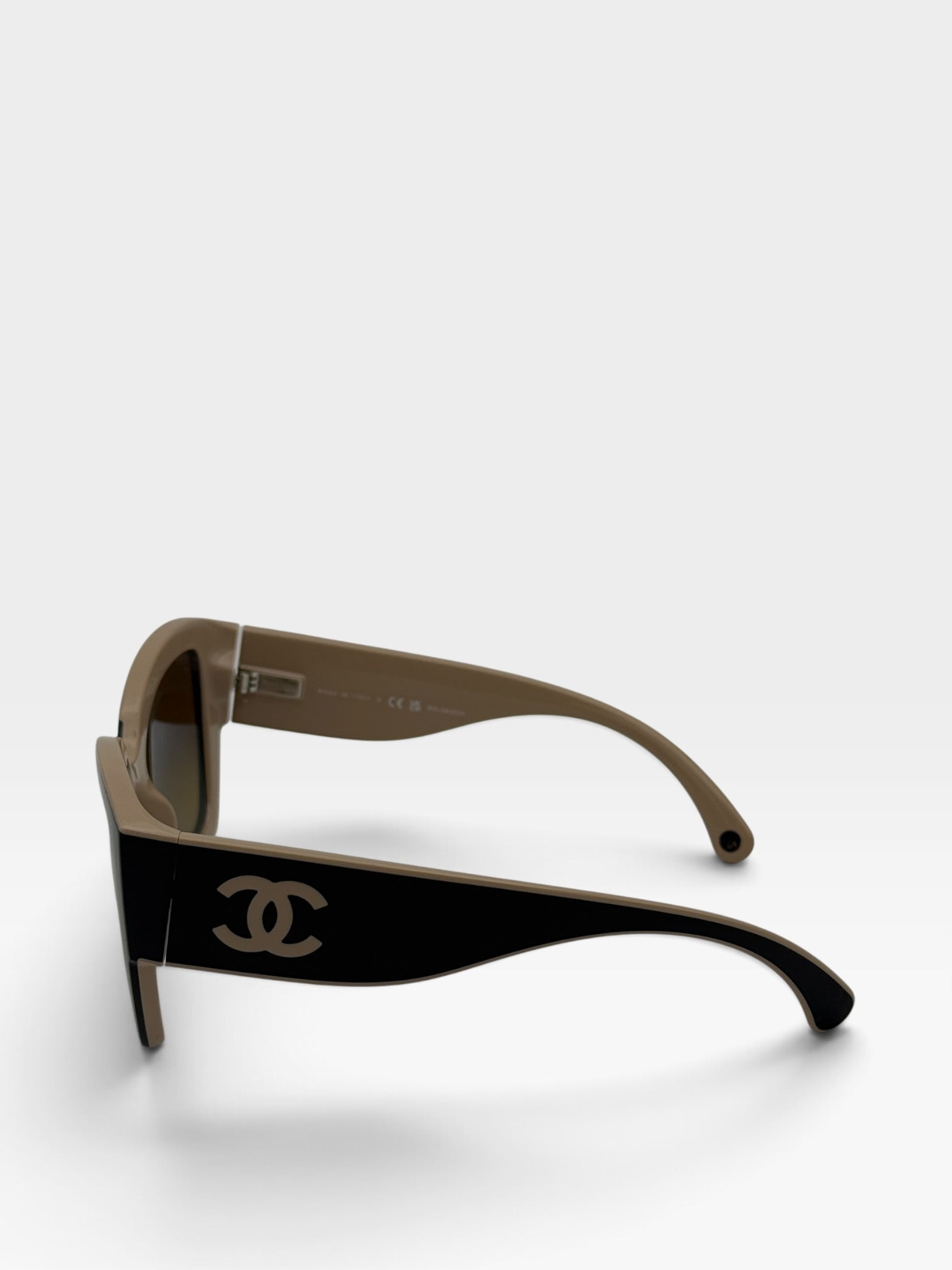 Chanel Butterfly Sunglasses In Beige & Black. 100% authentic and preloved in excellent condition