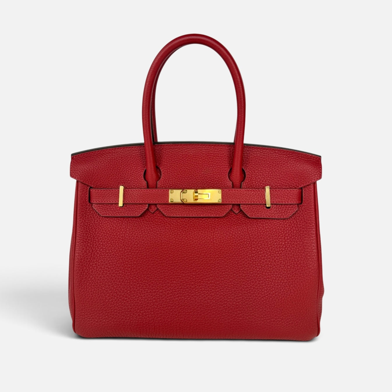 Hermès Birkin 30 In Rouge Casaque Togo Leather With Gold Hardware 100% Authentic and preloved in excellent condition
