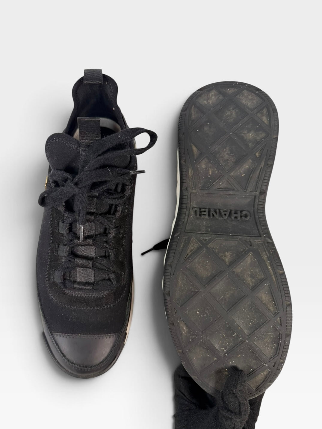 Chanel Black Sneakers (Size 39/UK6) 100% authentic and preloved in excellent condition