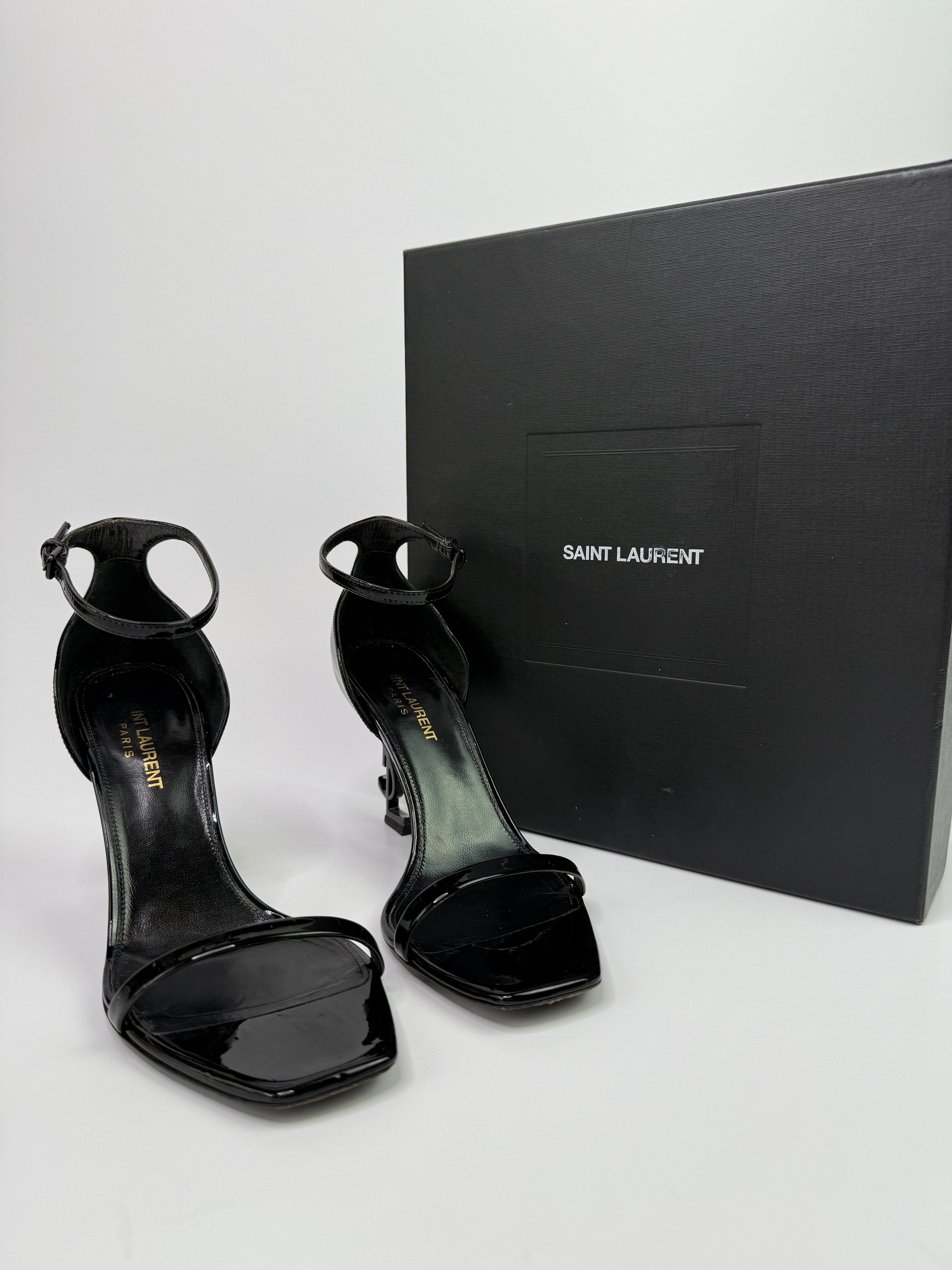 Saint Laurent Black Opyum Sandals (Size 37.5/UK4.5)