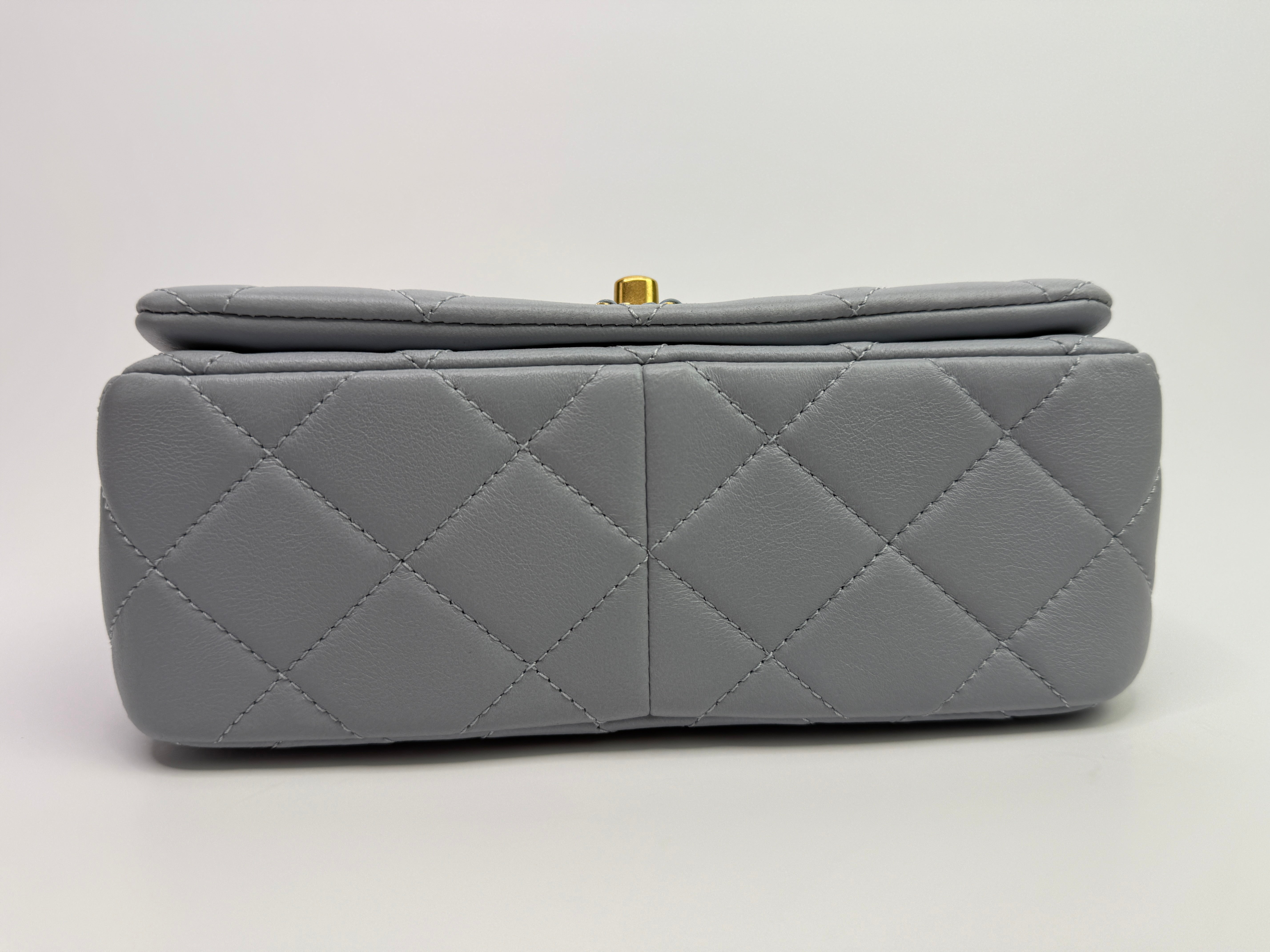Chanel Seasonal Flap In Gris Clair Lambskin With GHW