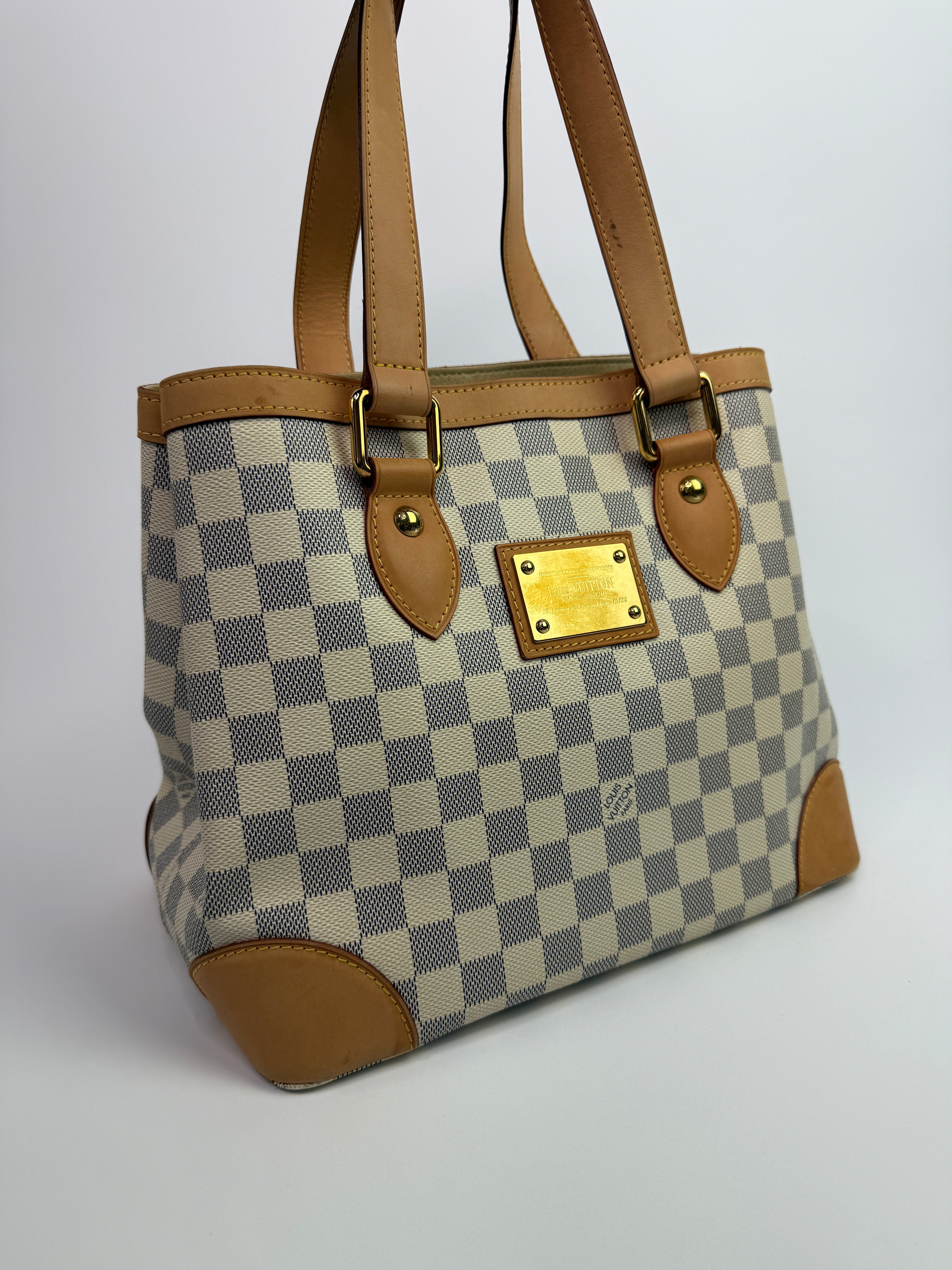 Louis Vuitton Damier Azur Hampstead MM Tote Bag