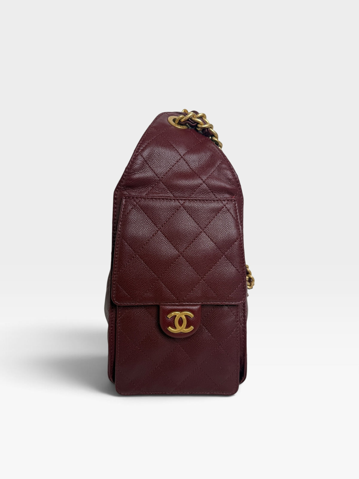*Luxe Top Pick* Chanel 25 Small In Burgundy Caviar Leather With Gold Hardware