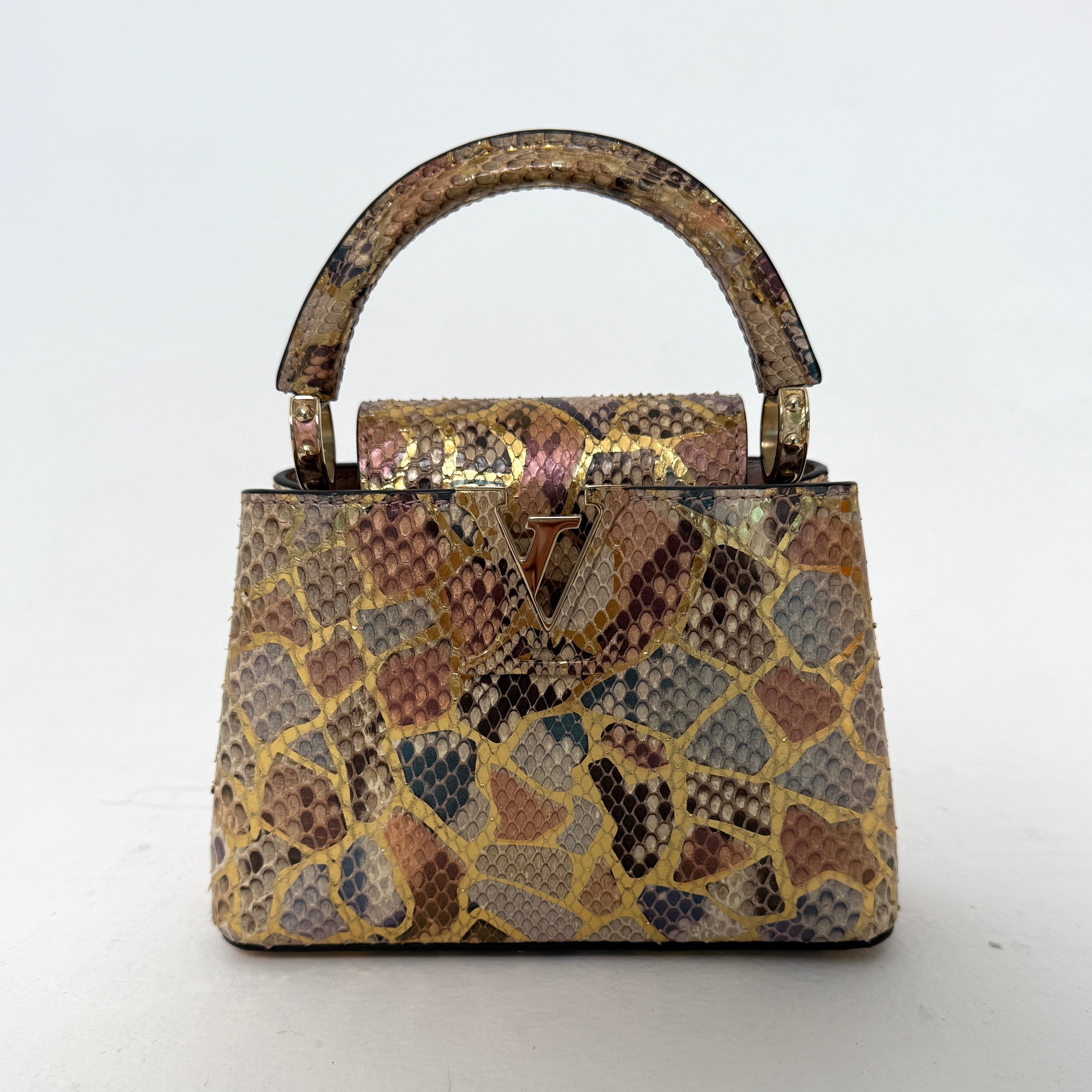 Louis Vuitton Capucines BB In Gold Python