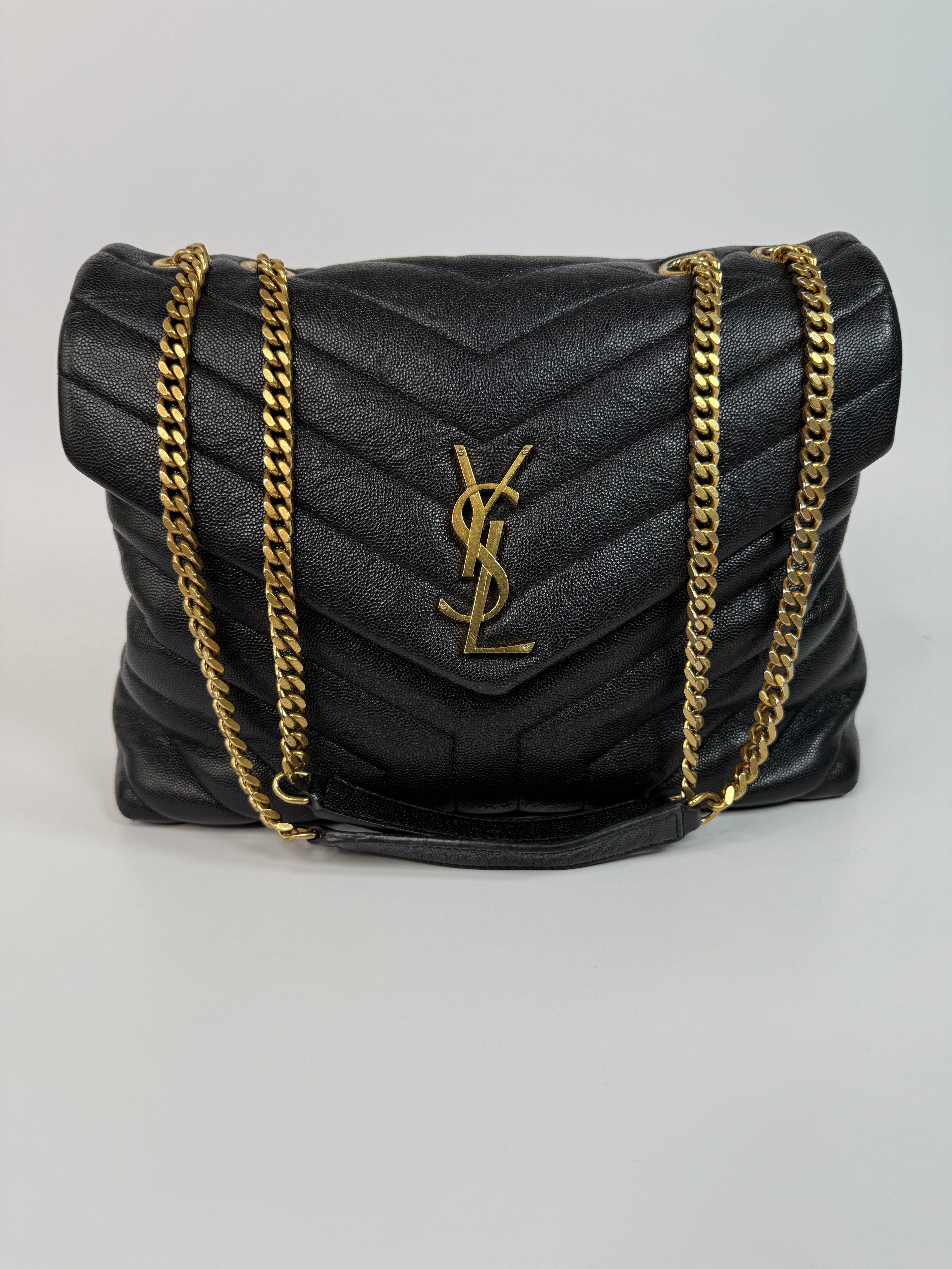 Saint Laurent Medium Grain De Poudre Loulou Shoulder Bag