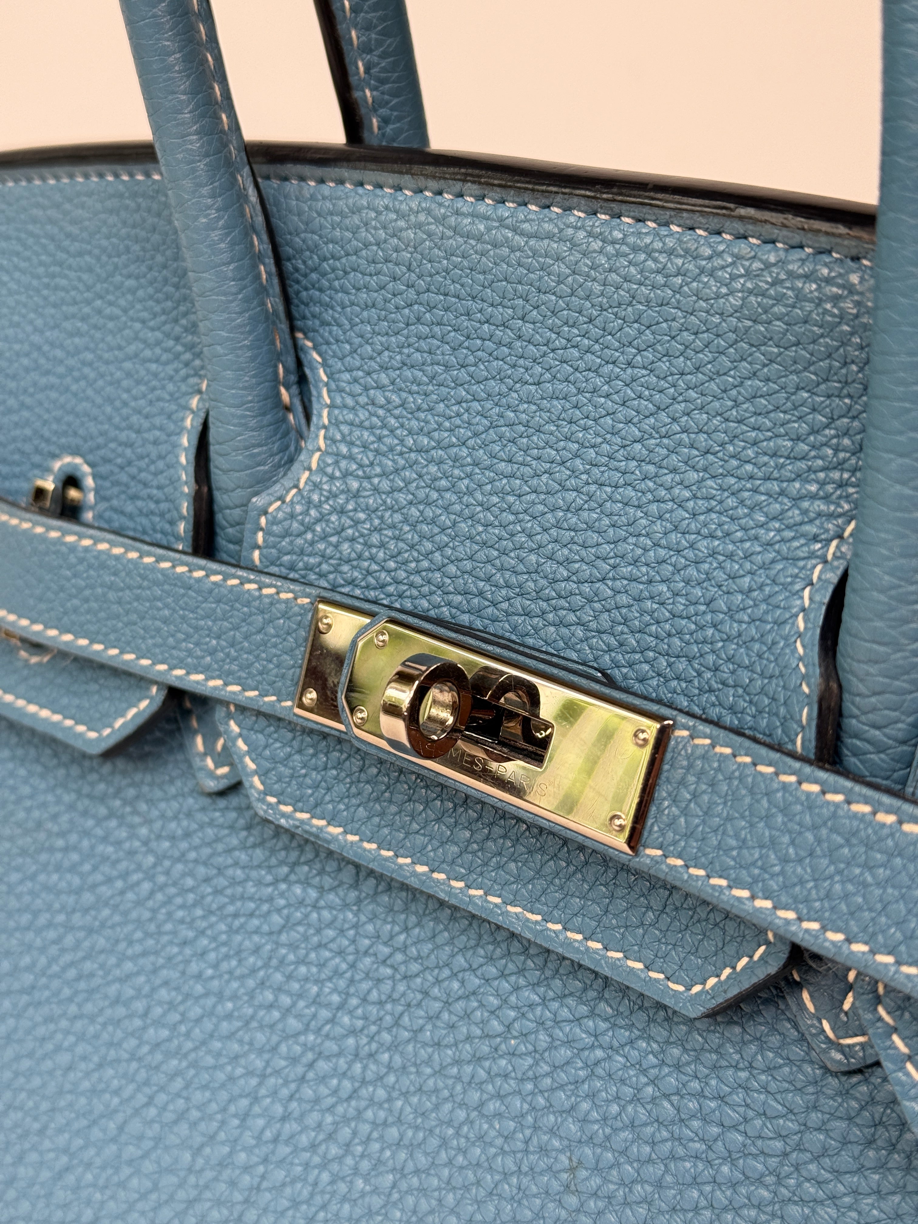 Hermès Birkin 30 In Blue Jean Togo Leather With Palladium Hardware