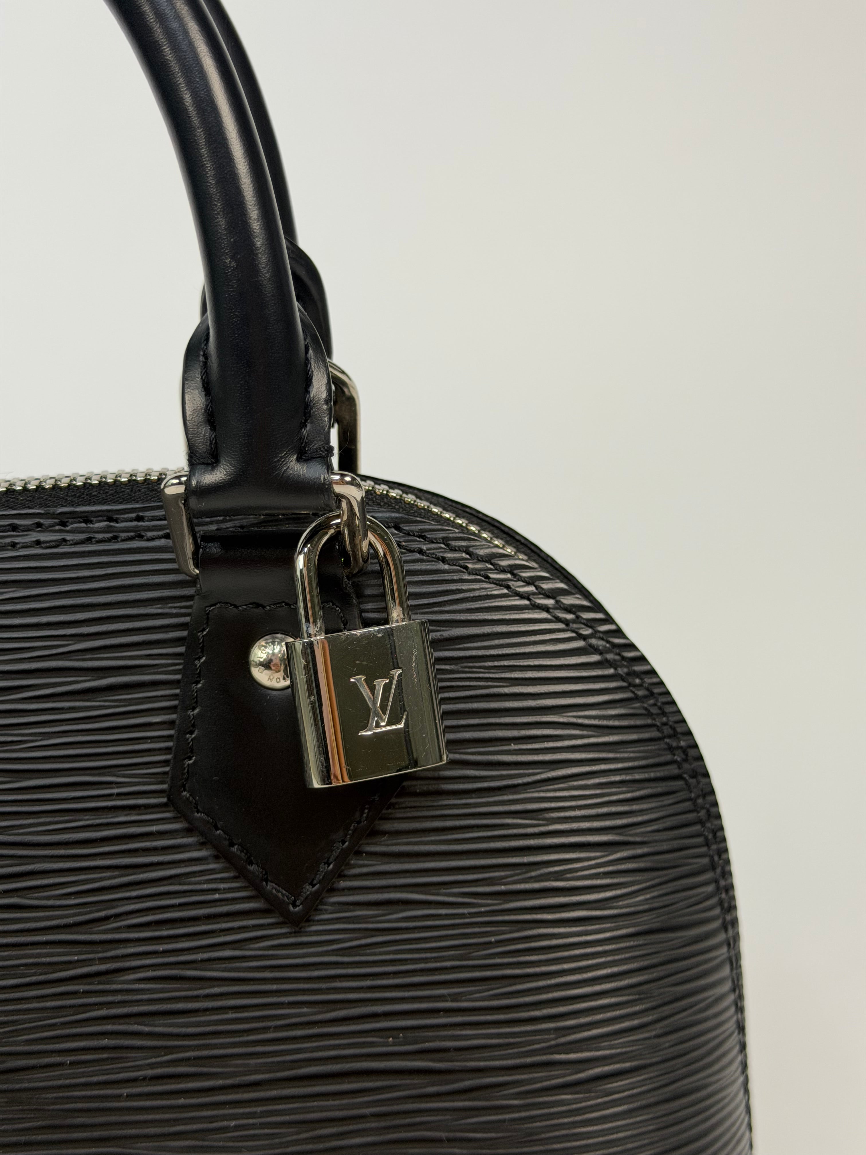 Louis Vuitton Alma BB In Black Epi Cowhide Leather Silver Hardware