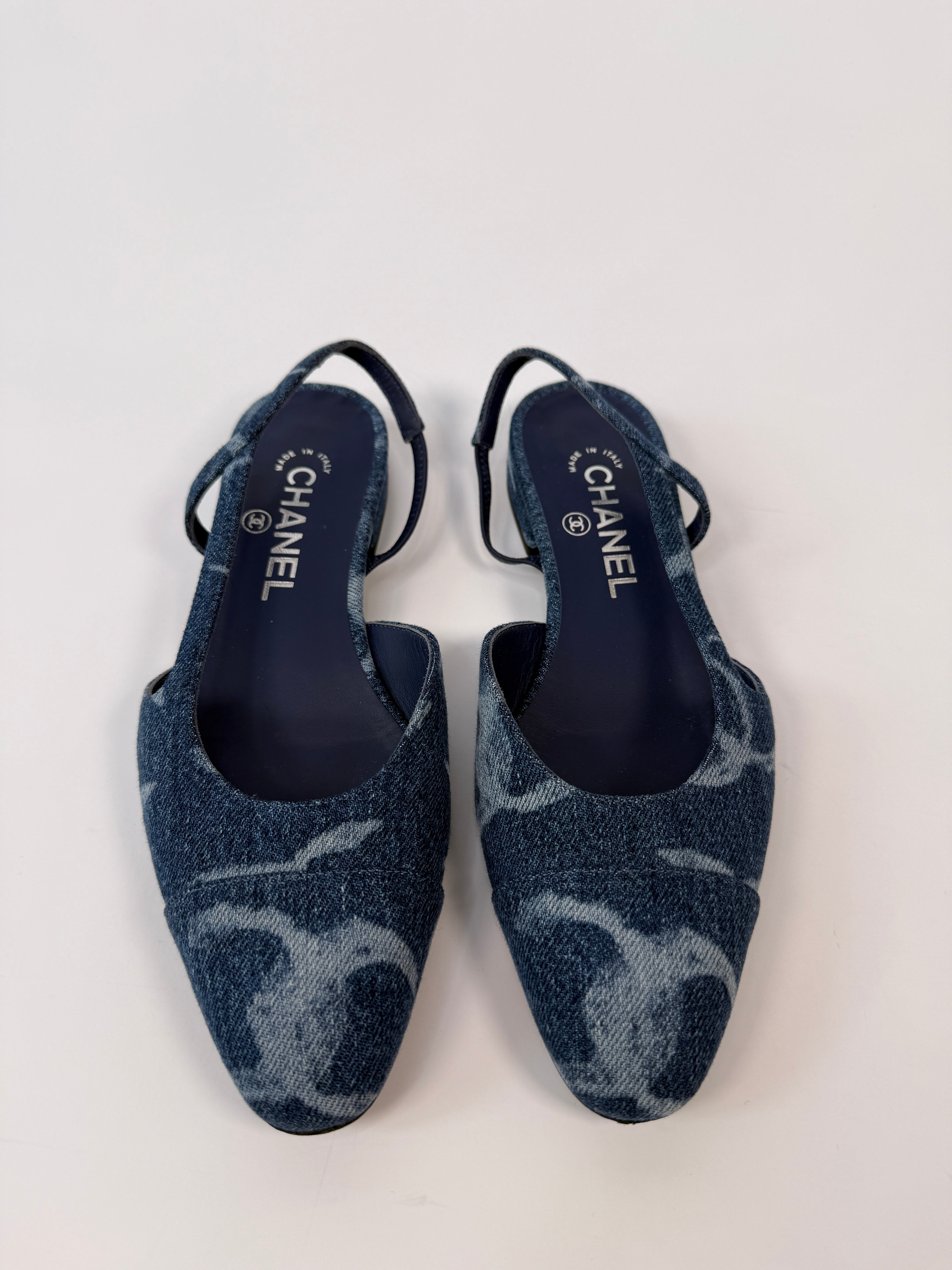 Chanel Denim Slingback Pumps (37/UK4)
