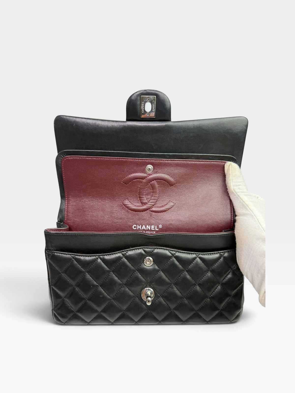 Chanel Medium Classic Double Flap Black Lambskin With SHW
