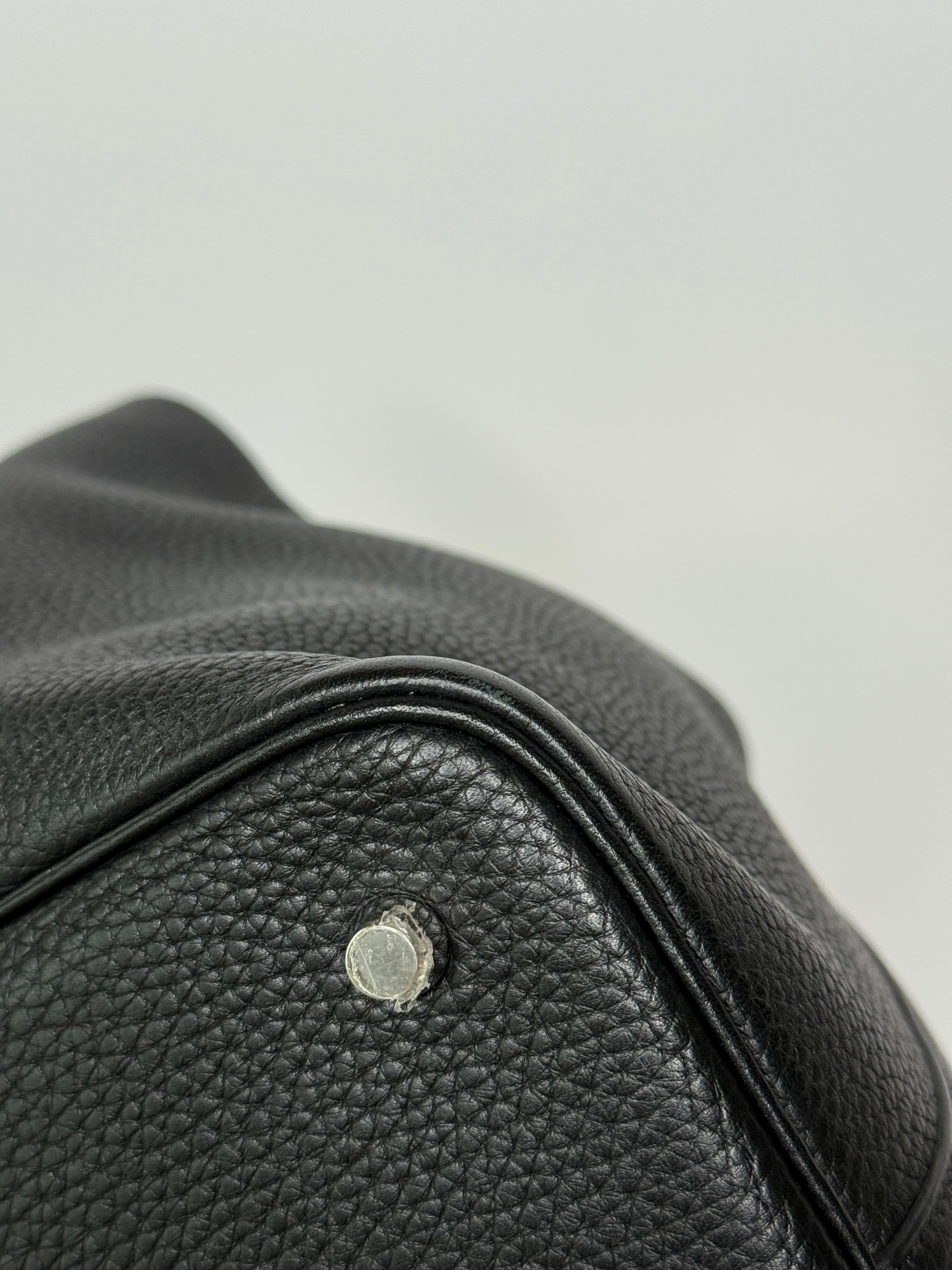 Authentic Pre Loved Hermès Picotin 22 In Black Clemence Leather With Palladium Hardware Very Good Condition