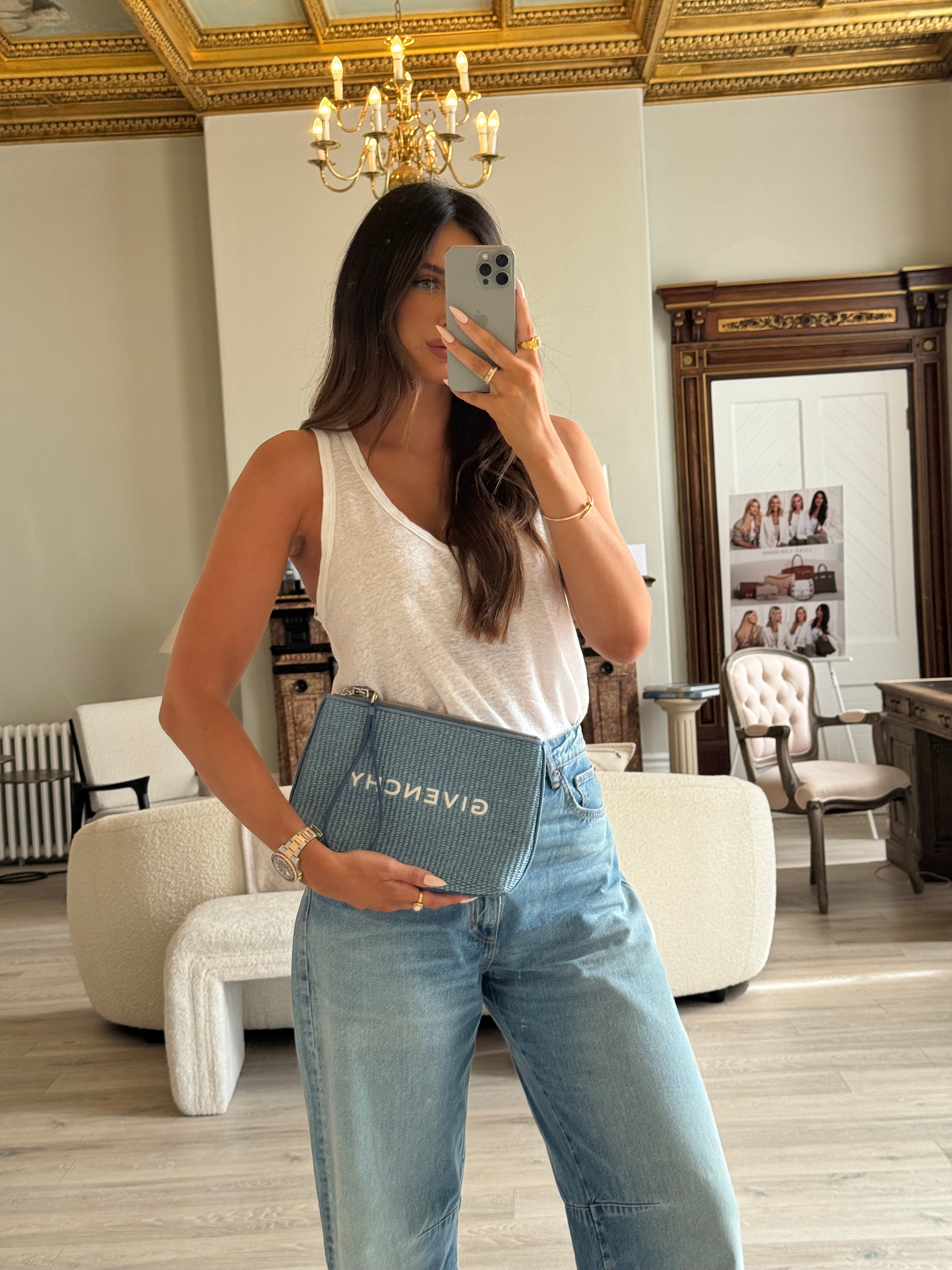 Givenchy Medium Logo Denim Pouch