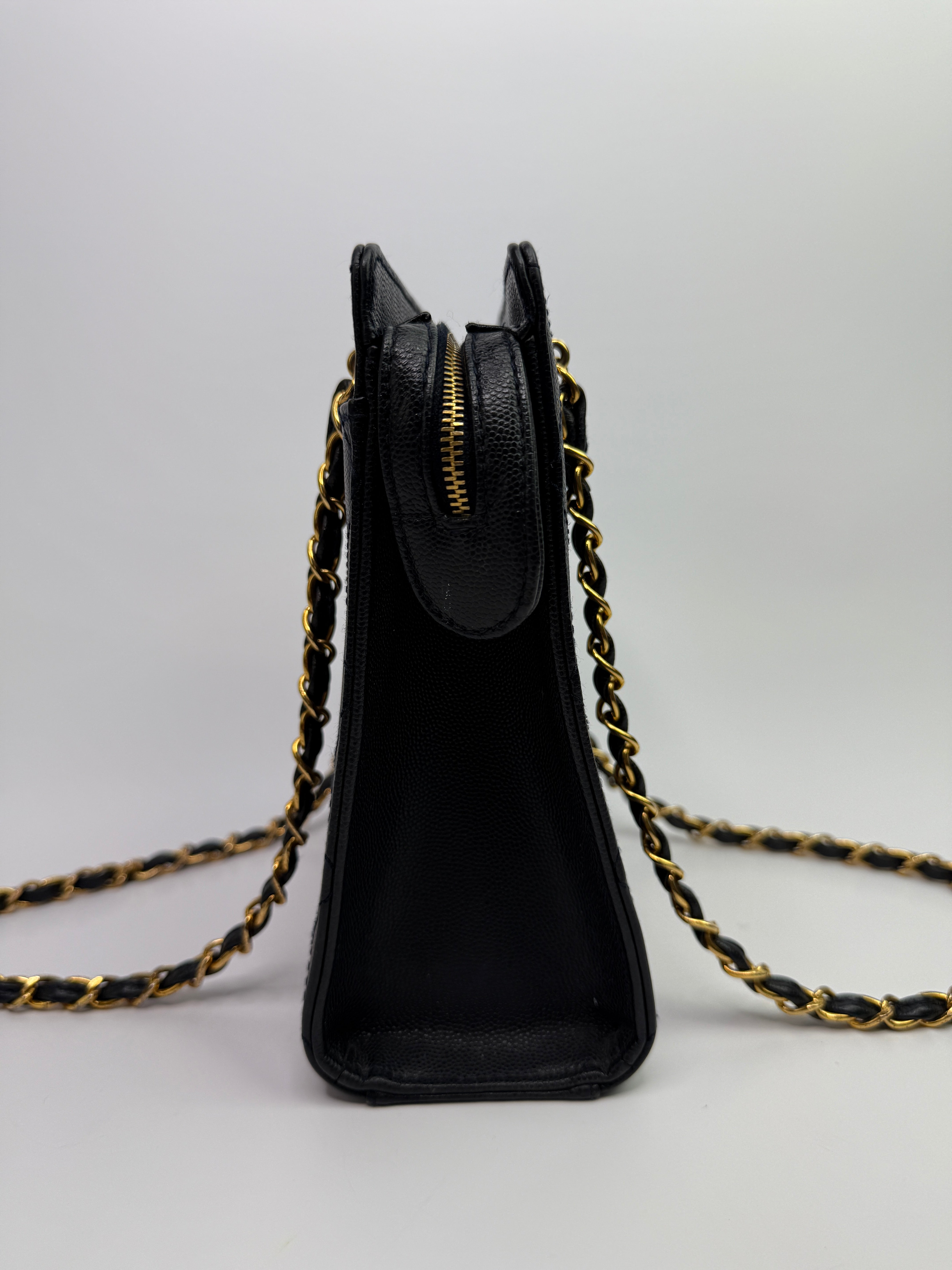 Chanel Vintage Black Caviar Tote Bag