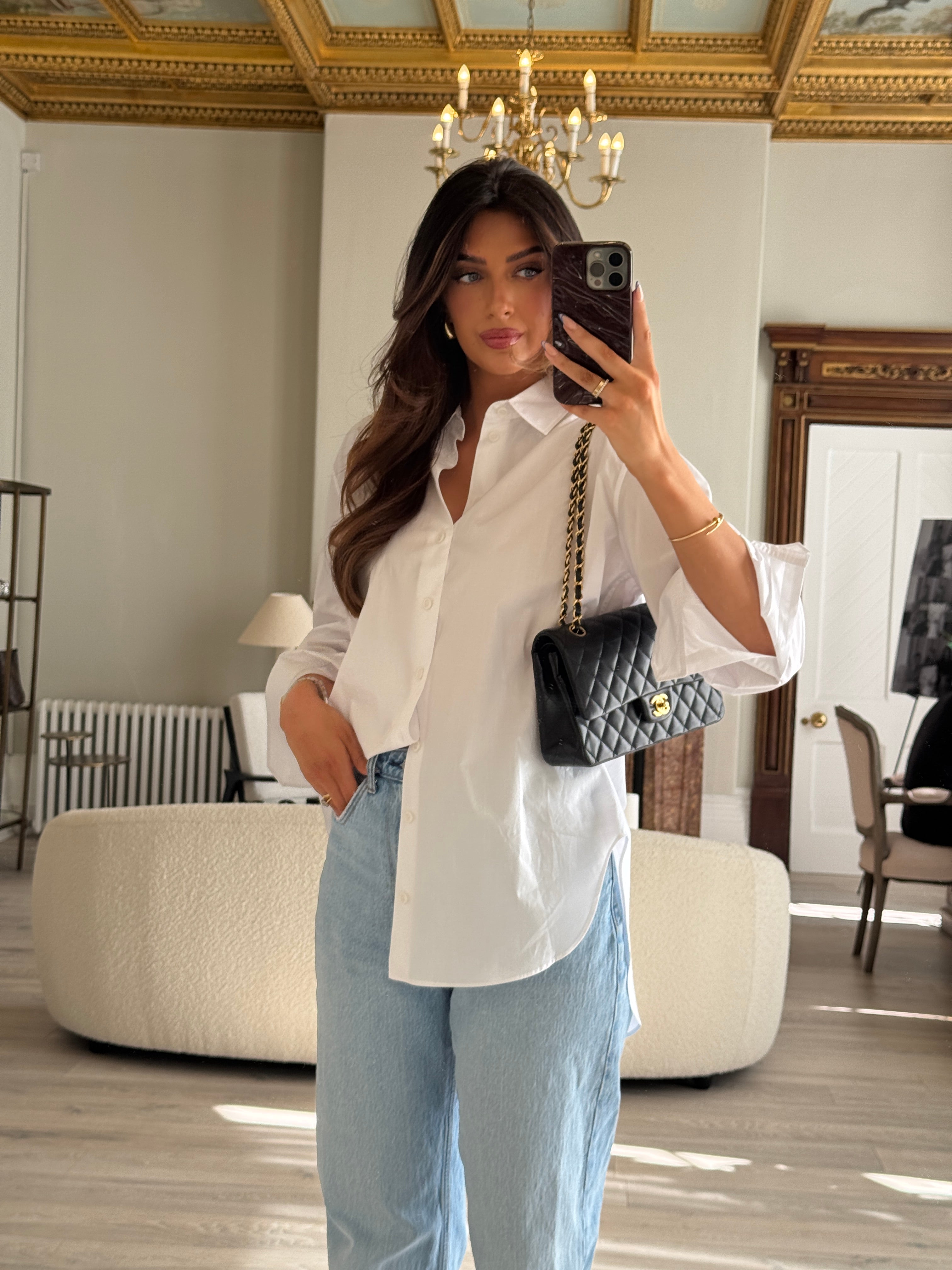 Chanel Medium Classic Double Flap Black Lambskin With GHW