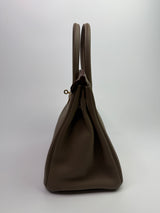 Hermès Birkin 30 Sellier In Etoupe Togo Leather GHW