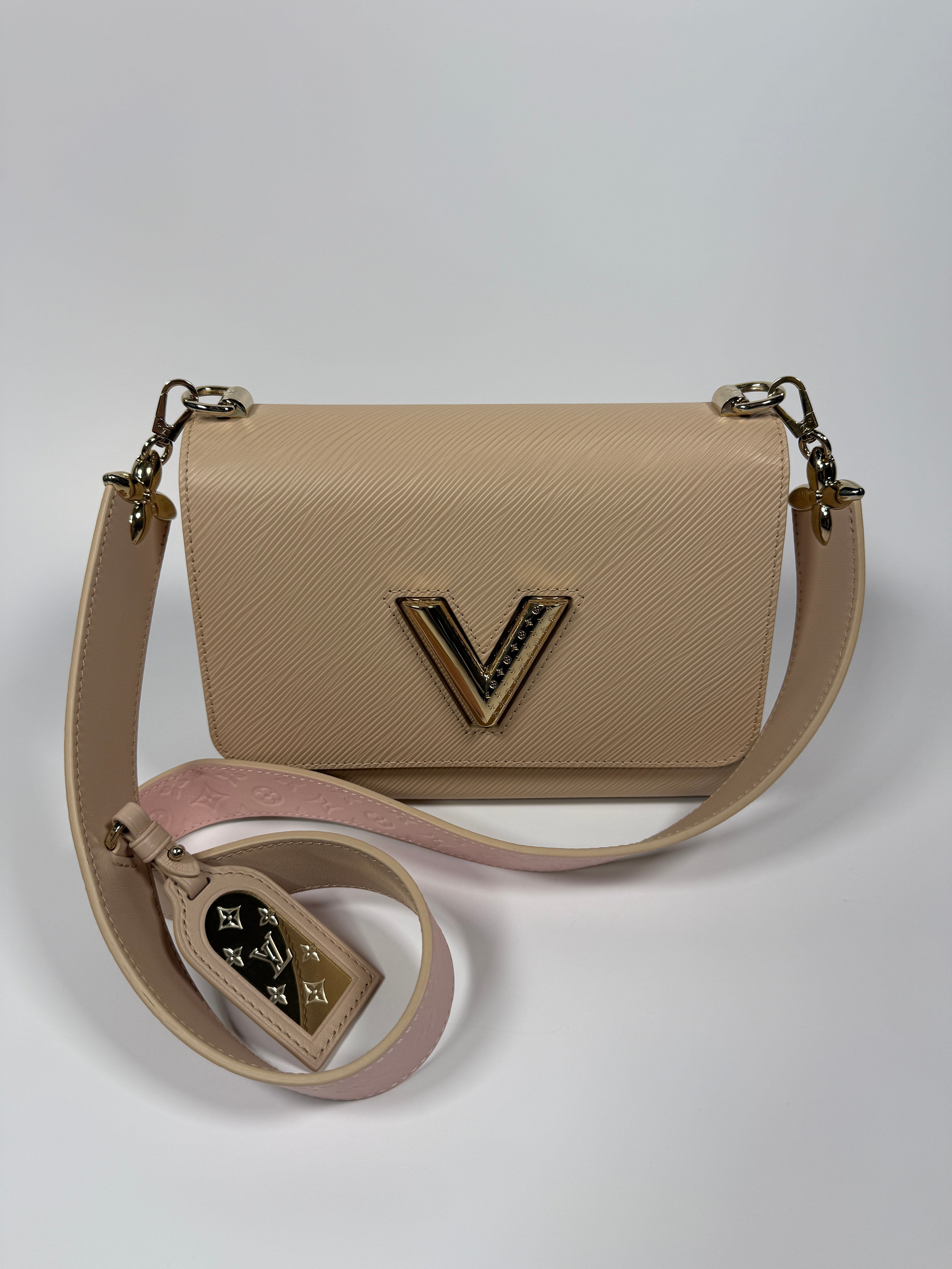 Louis Vuitton Twist MM Bag In Blush Pink Epi Leather