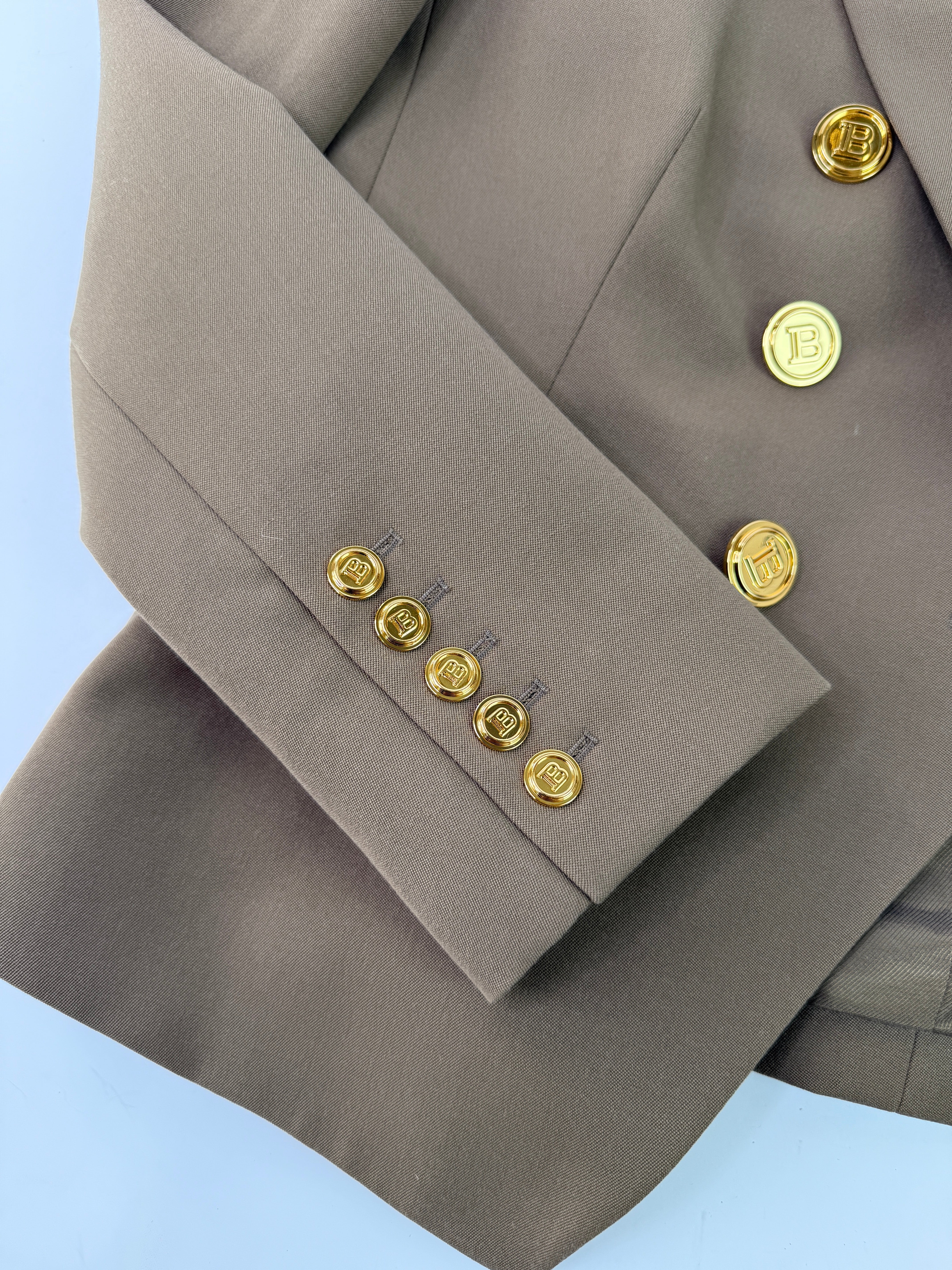 Balmain Khaki Blazer (Size FR46/UK18)