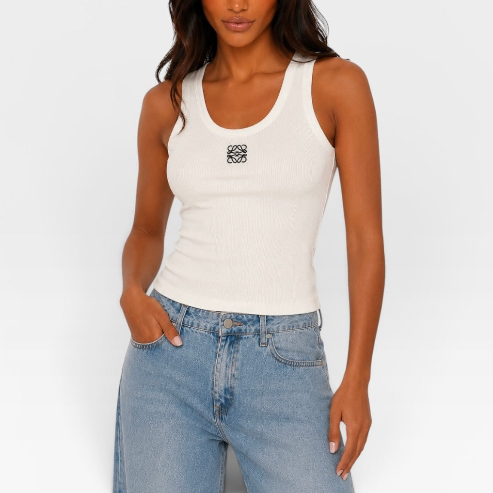 Loewe Anagram White Vest (Size S/UK8)