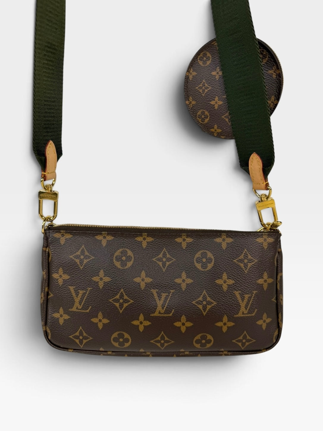 Louis Vuitton Multi Pochette In Monogram Canvas With Gold Hardware 100% authentic and preloved in excellent condition