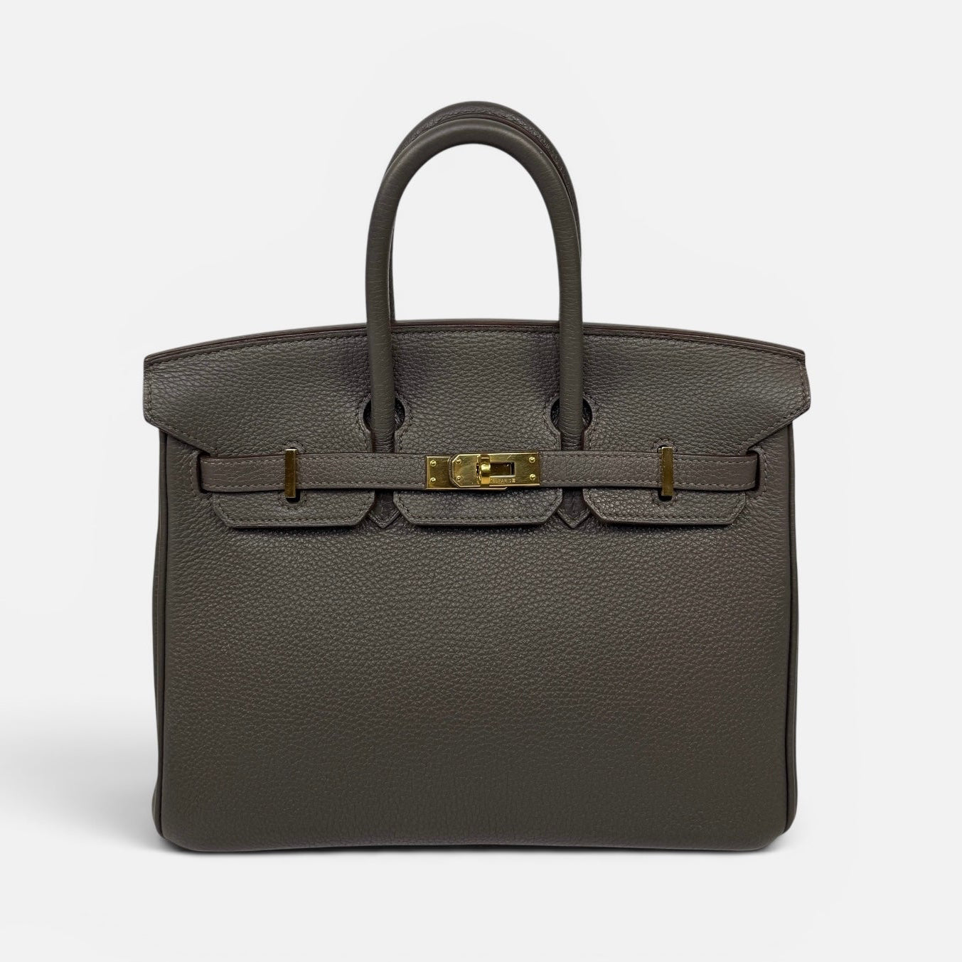 Hermès Birkin 25 In Gris Etain Togo Leather With Gold Hardware