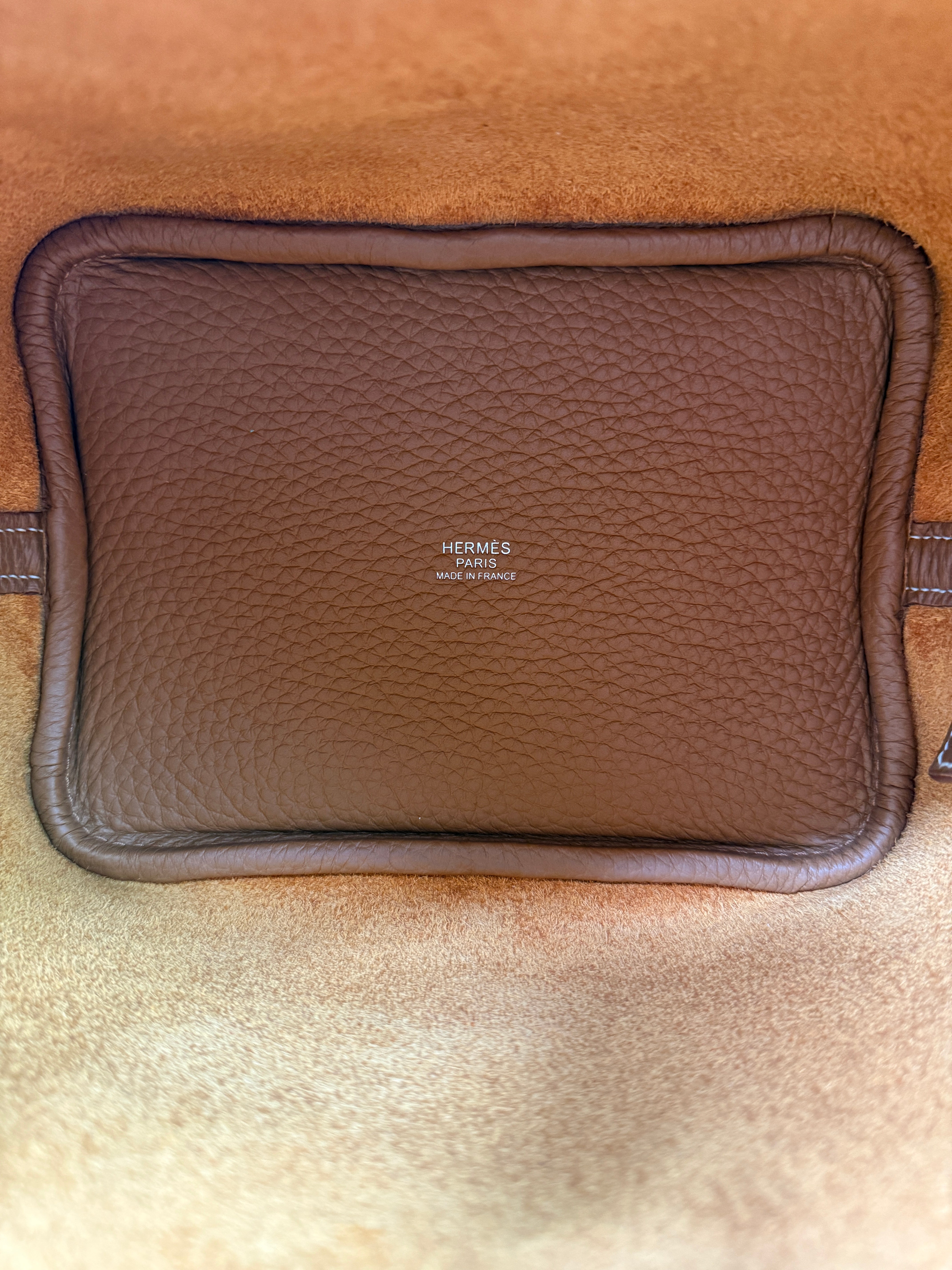 Authentic Pre Loved Hermès Picotin 18 In Gold Clemence With Palladium Hardware New & Unused Condition