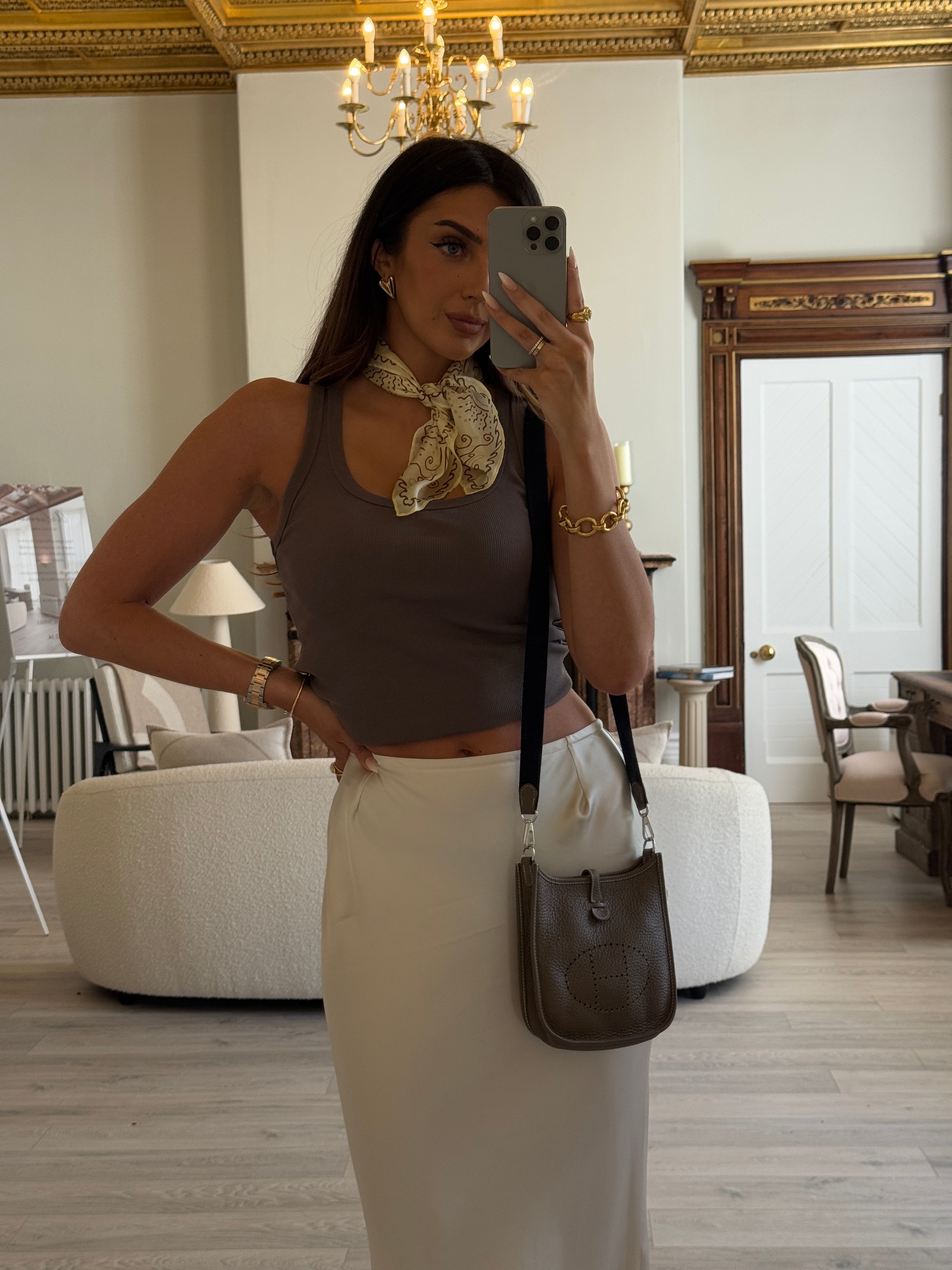 Hermès Evelyne TPM In Etoupe Clemence PHW