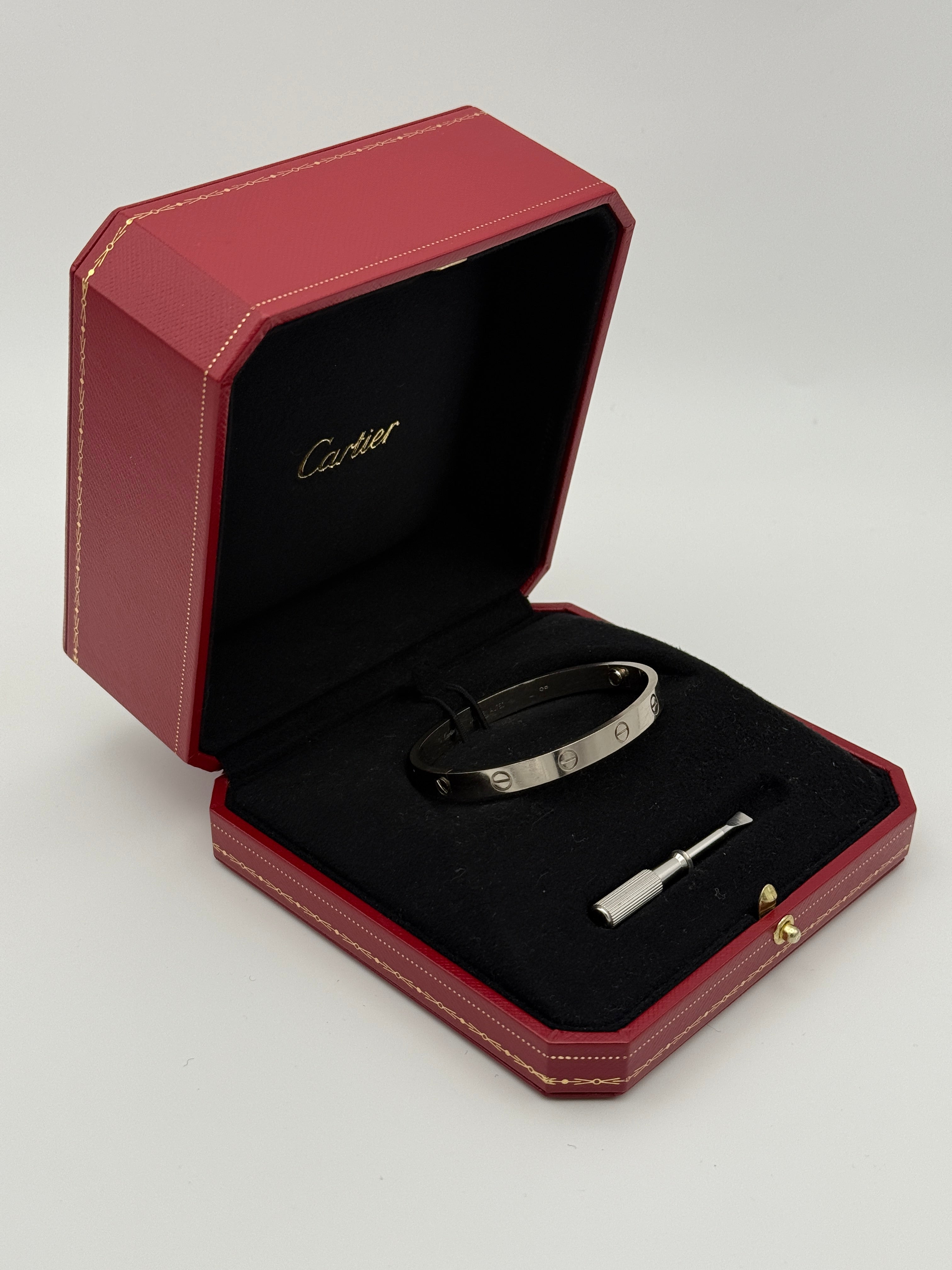 Cartier Love Bracelet in White Gold - Classic Model Authentic and preloved Excellent condition. 100% Authenticity gurantee