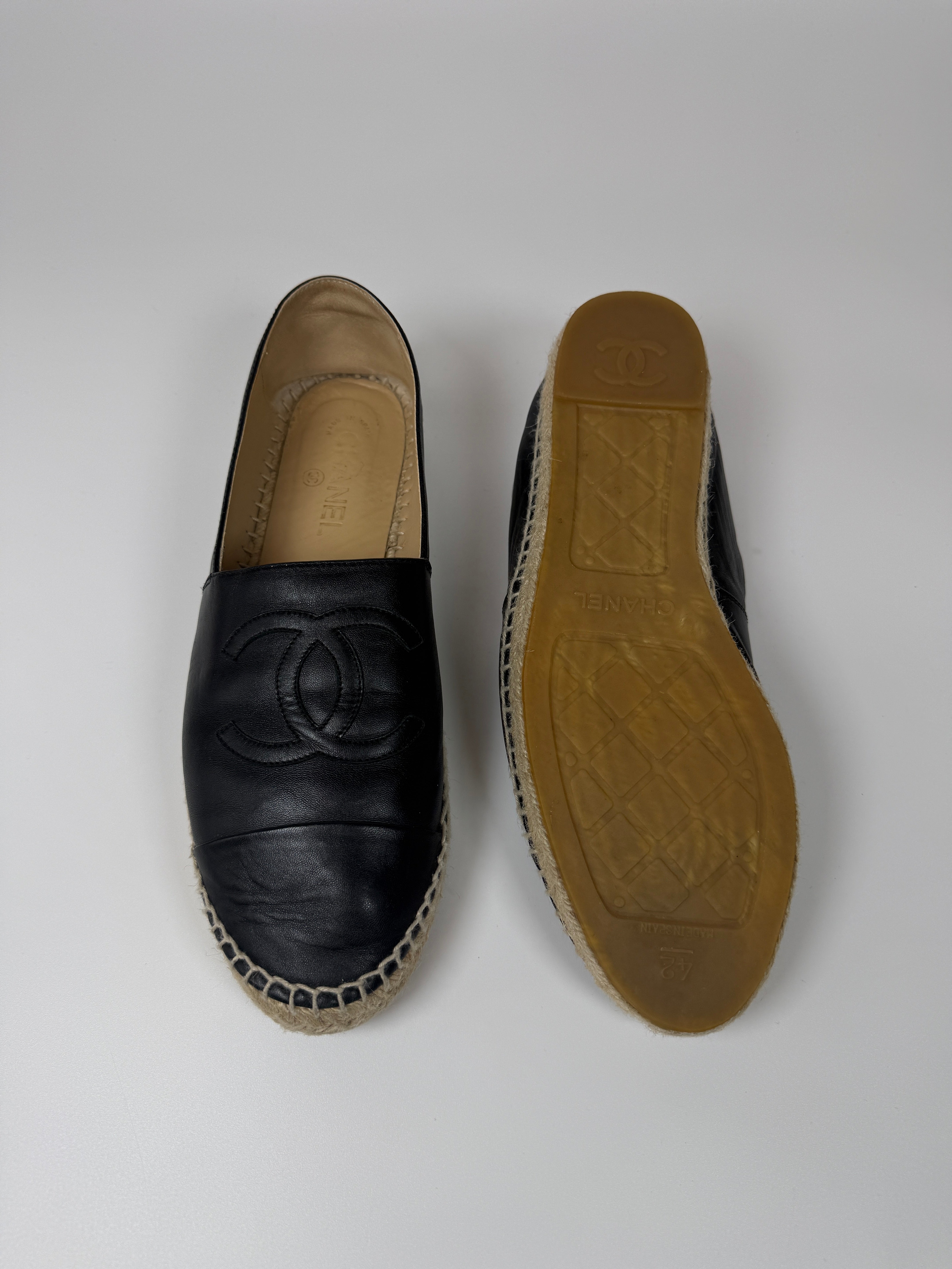 Chanel Black Espadrilles (Size 40/UK7) Authentic and preloved Excellent Condition. 100% Authenticity Guarantee