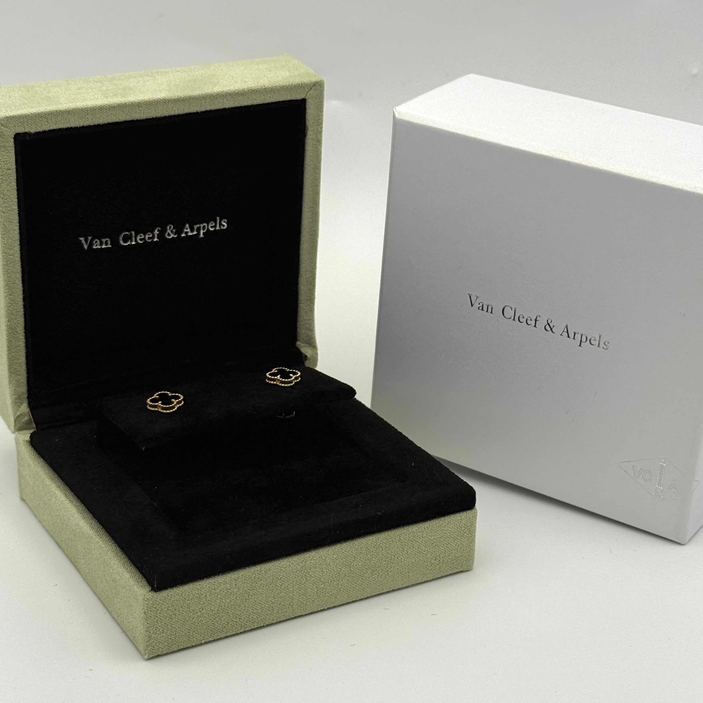 Van Cleef & Arpels Sweet Alhambra Onyx Earrings Authentic and preloved in excellent condition.