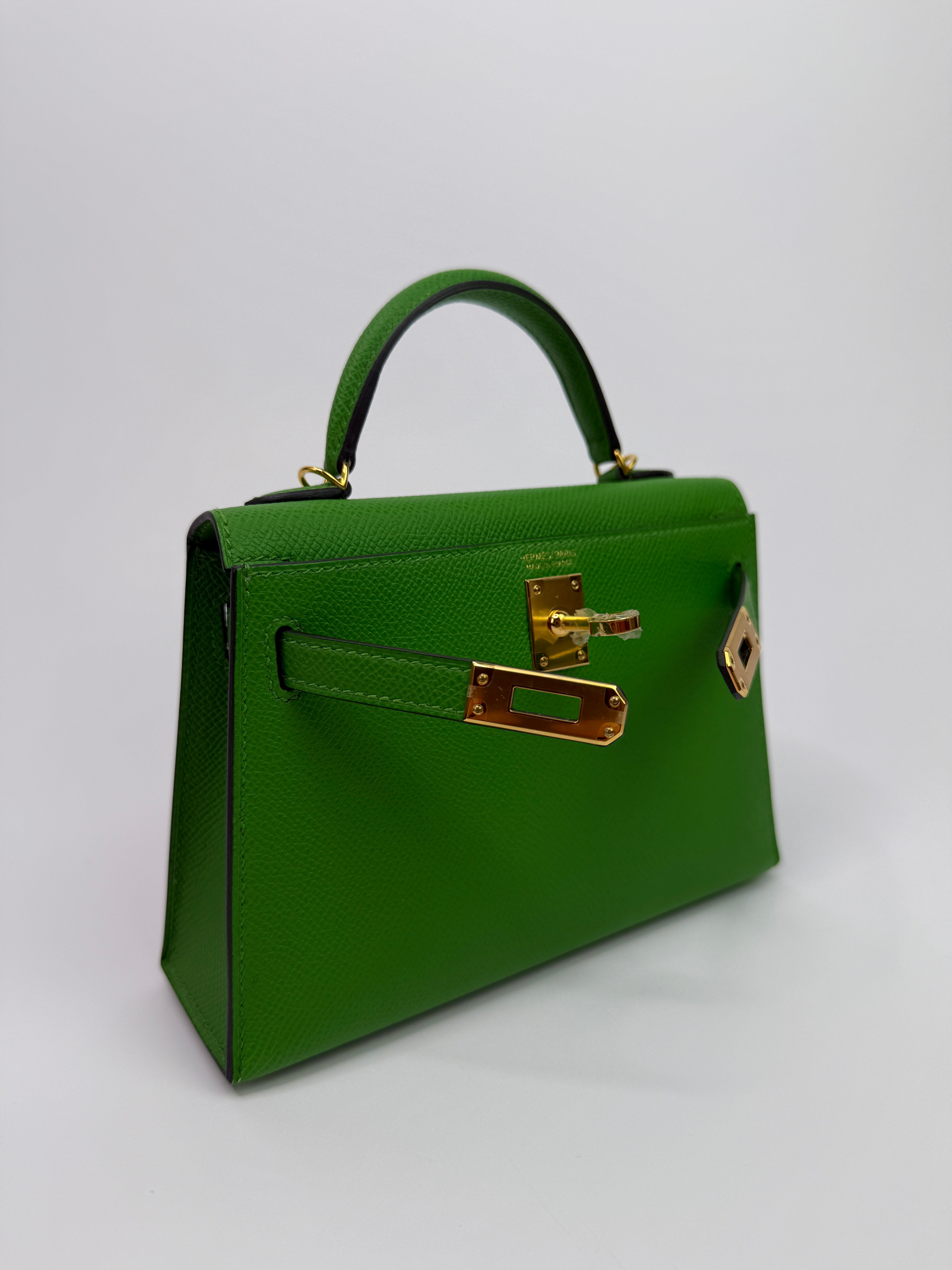 Authentic Pre Loved Hermès Mini Kelly ll In Bambou Epsom Leather With Gold Hardware Excellent Condition