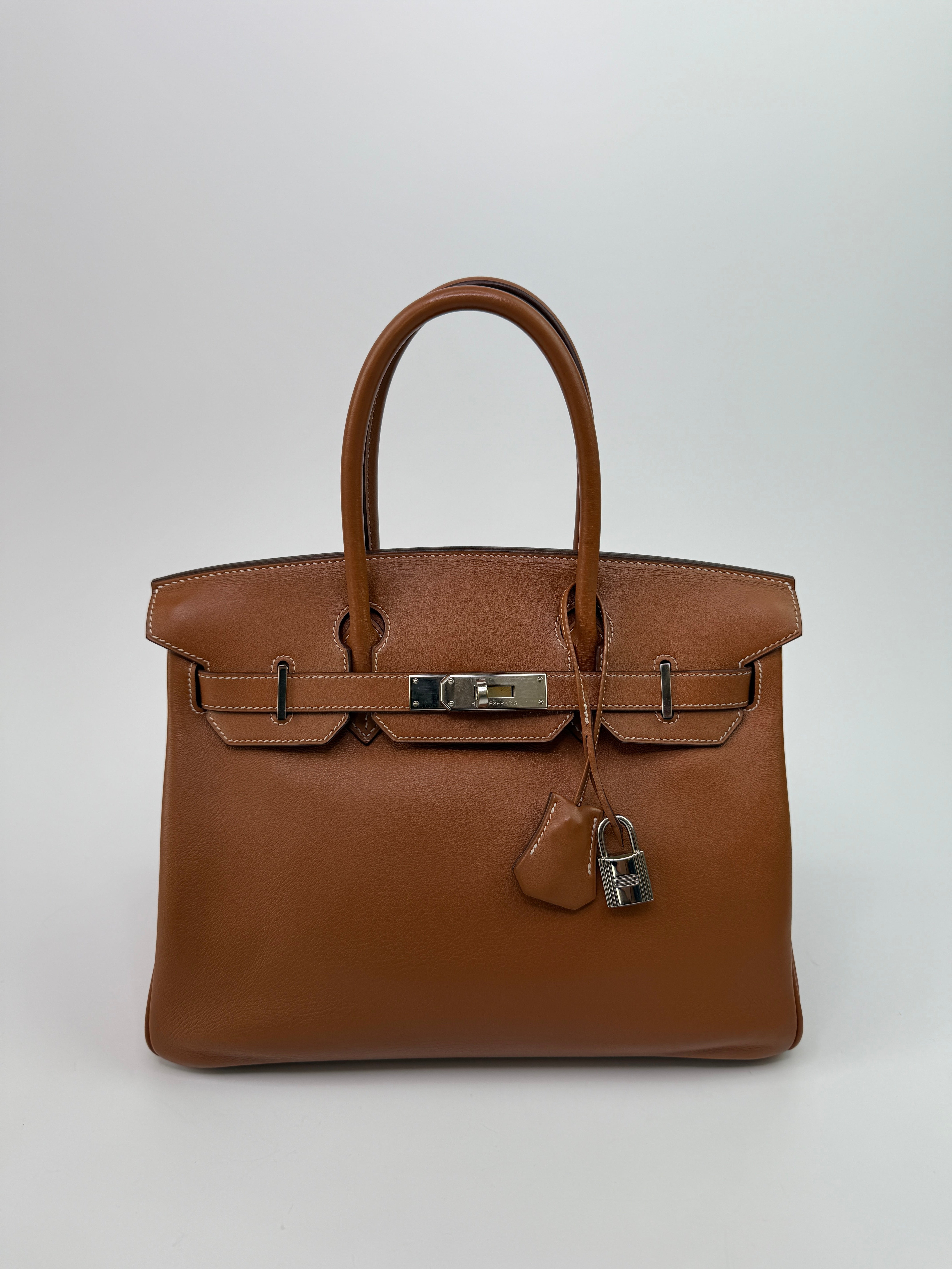 Authentic Pre Loved Hermès Birkin 30 In Gold Swift Leather With Palladium Hardware Very Good Condition