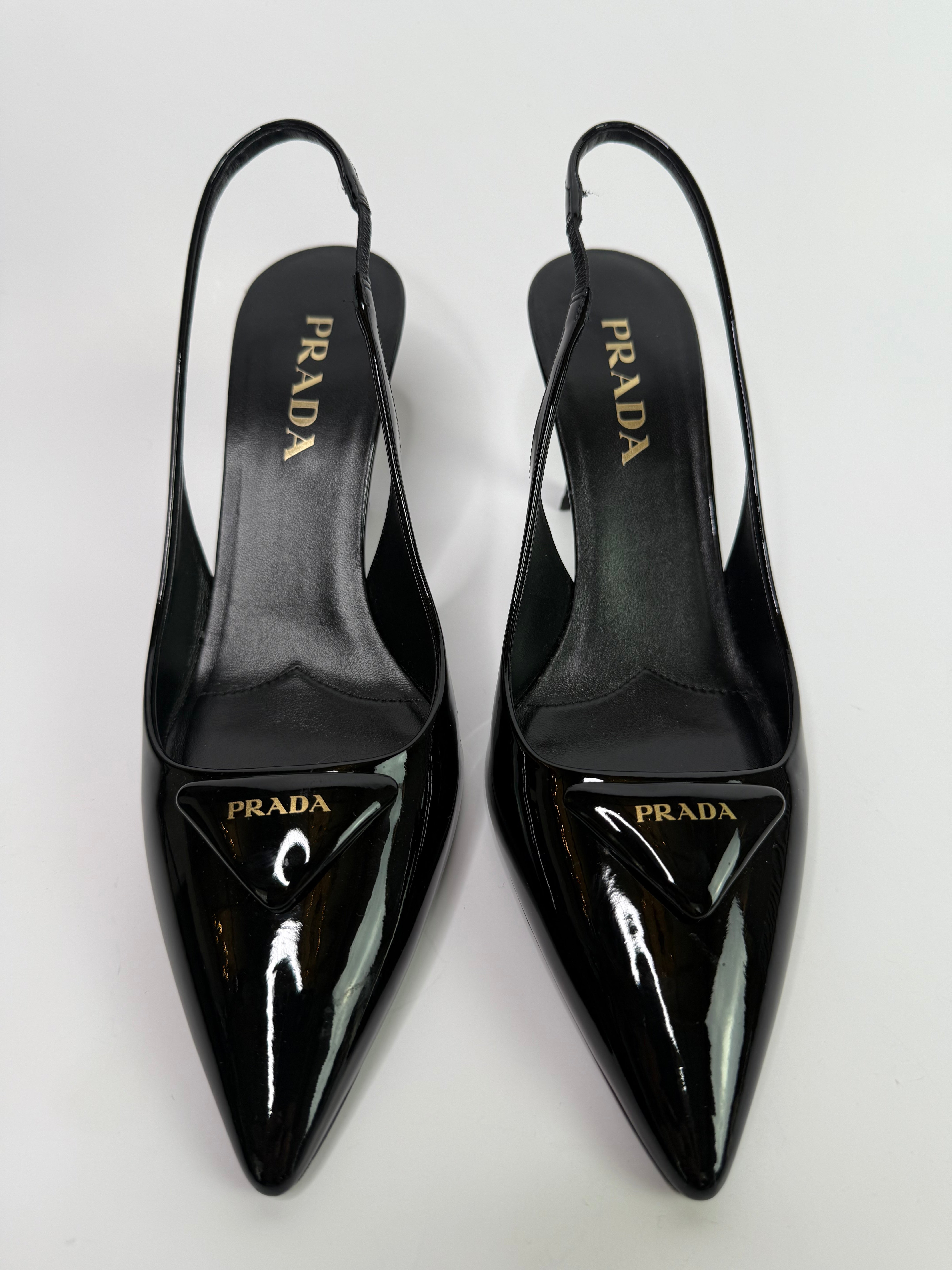Prada Brushed Leather Slingback Pumps(Size 40/UK7)
