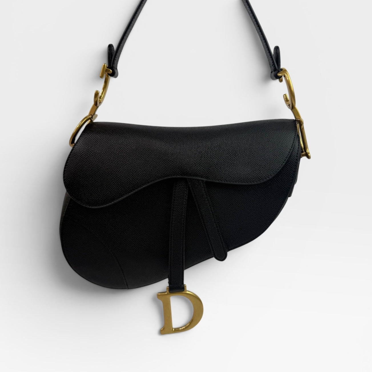 Christian Dior Saddle Bag In Calfskin Leather With Strap