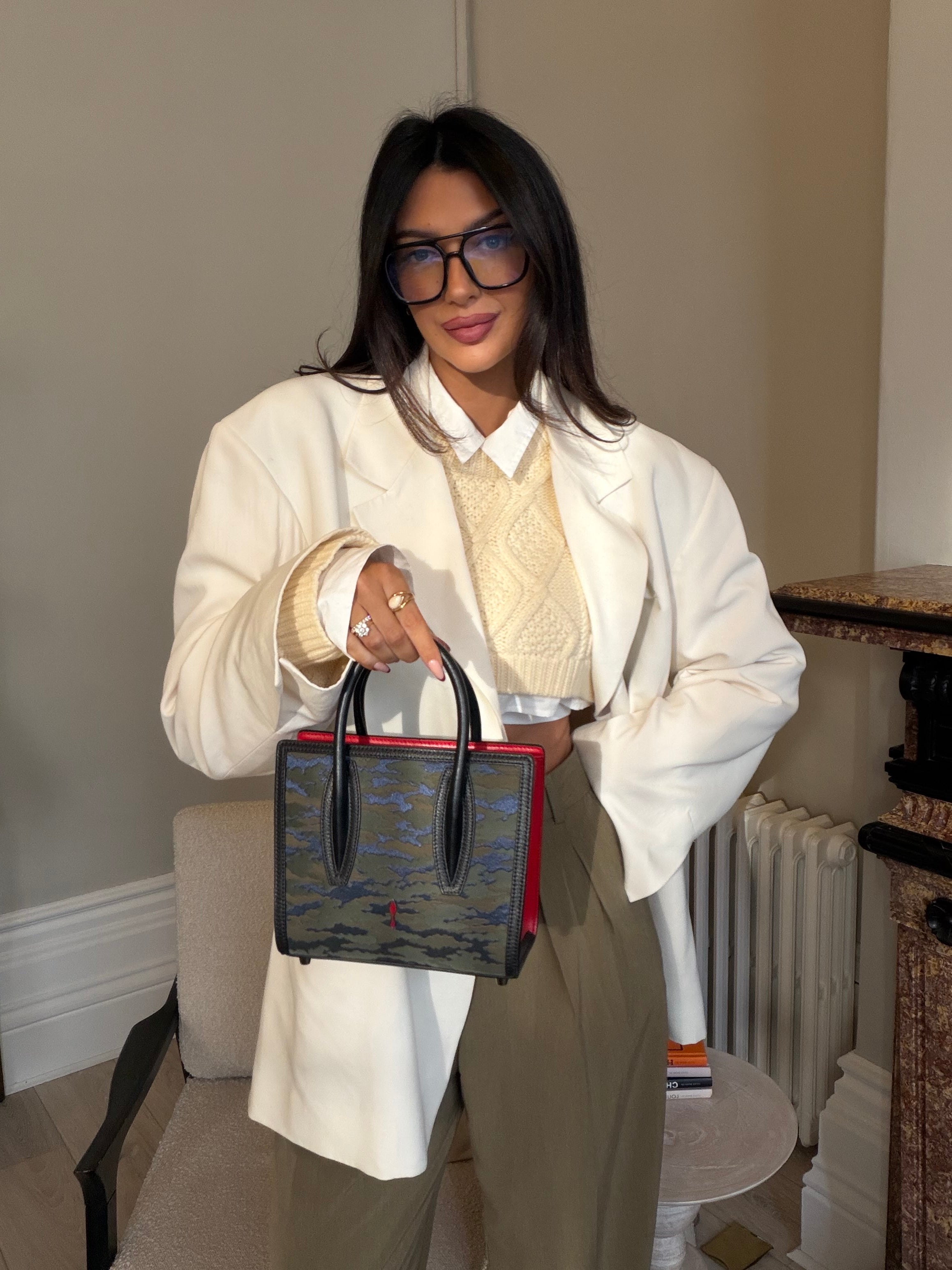 Christian Louboutin Mini Paloma Camo Jacquard Satchel Bag