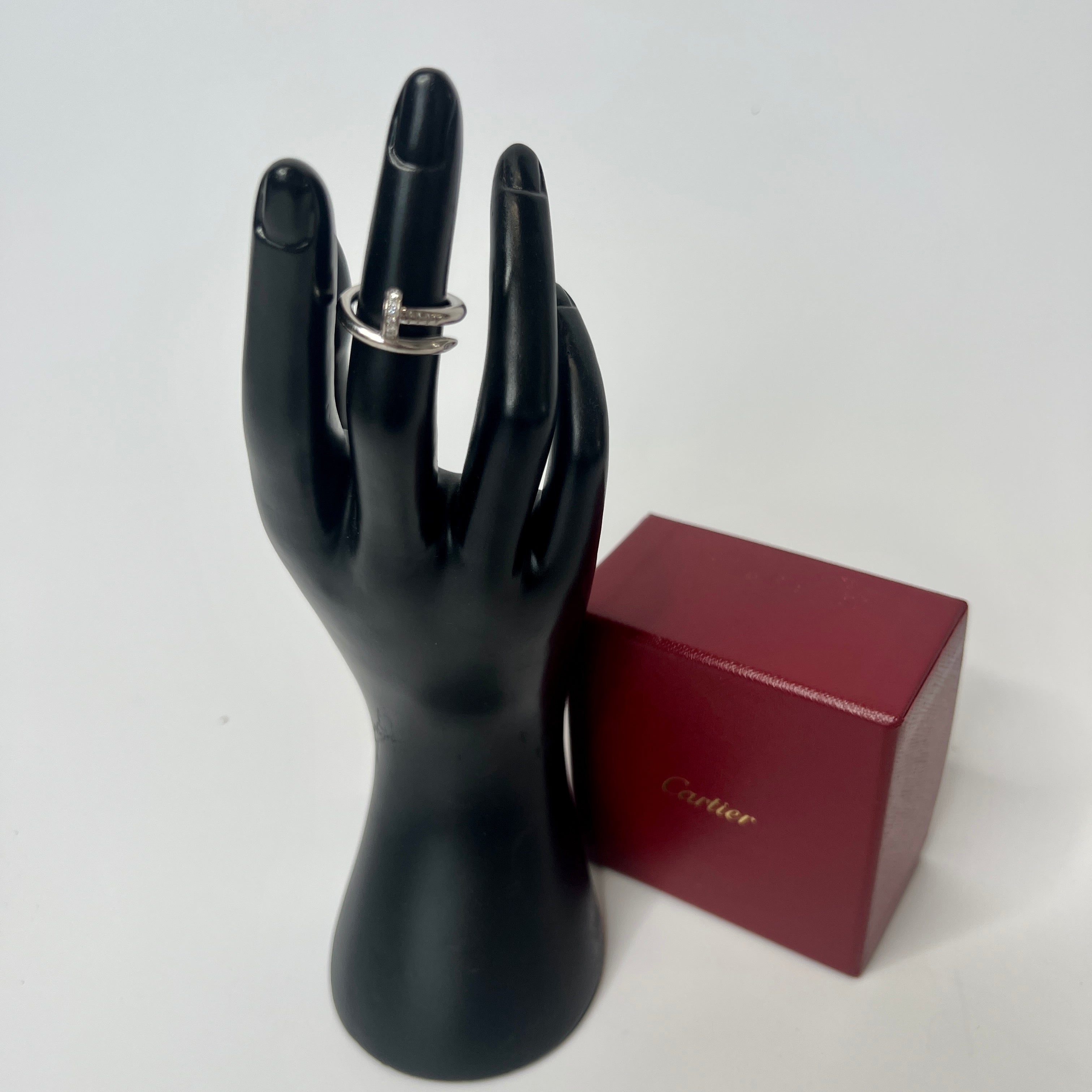 cartier white gold and diamond juste un clou ring size 49