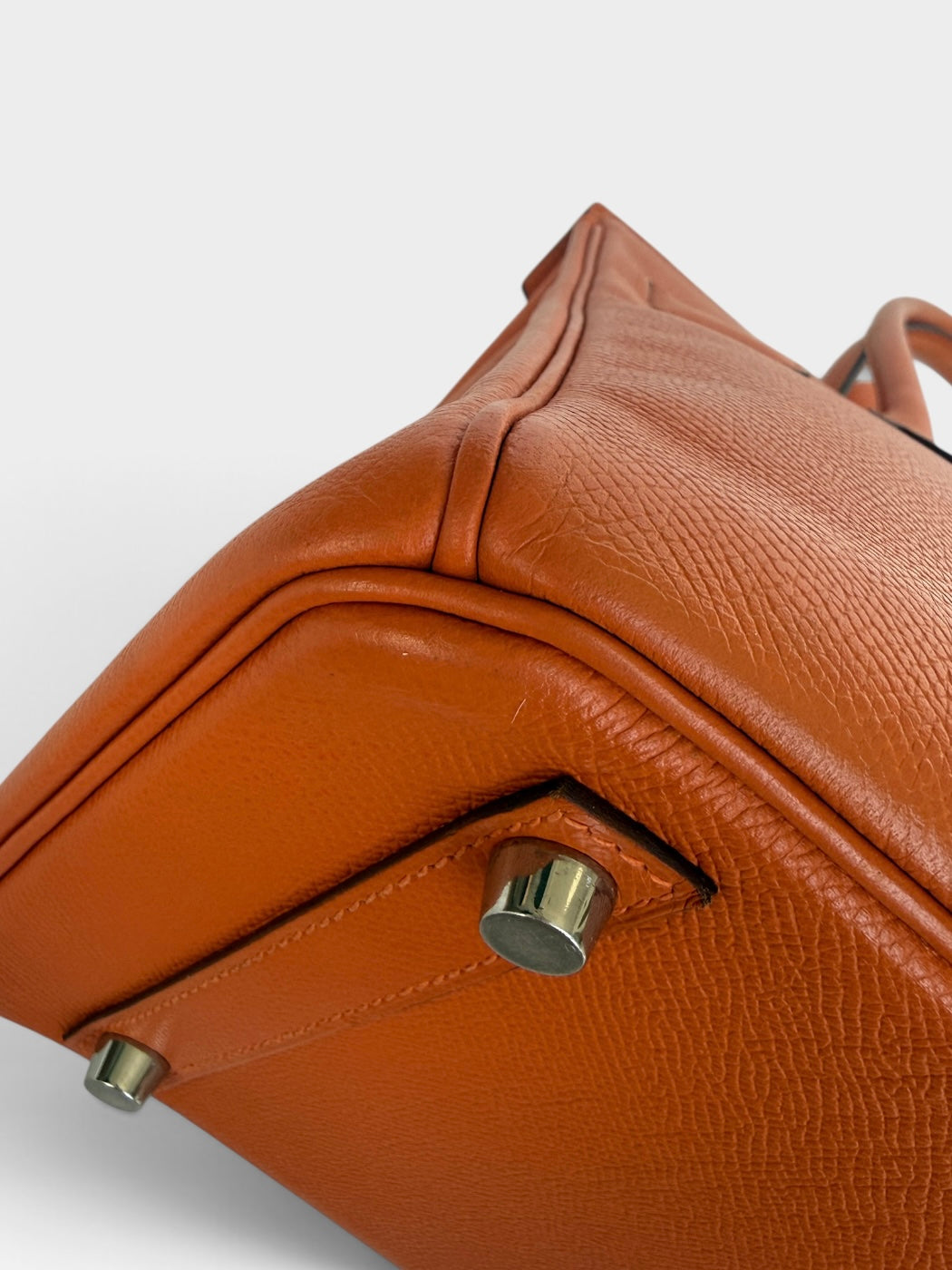 Hermès Birkin 30 In Orange Epsom Leather With Palladium Hardware. 100% authentic and preloved in excellent condition.