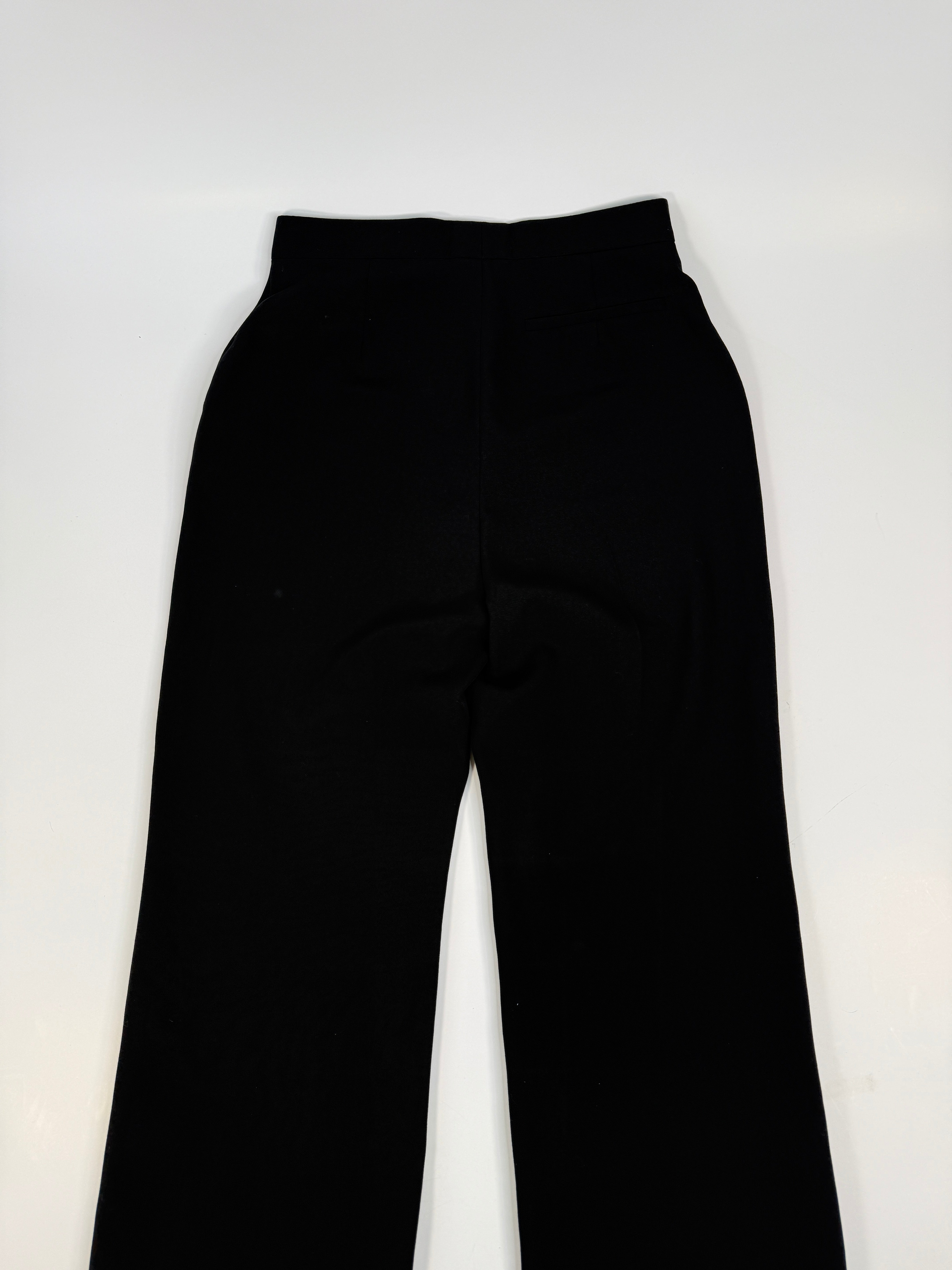 Givenchy Cocoon Wool Grain De Poudre Wide-Leg Pants (Size 40/UK12)