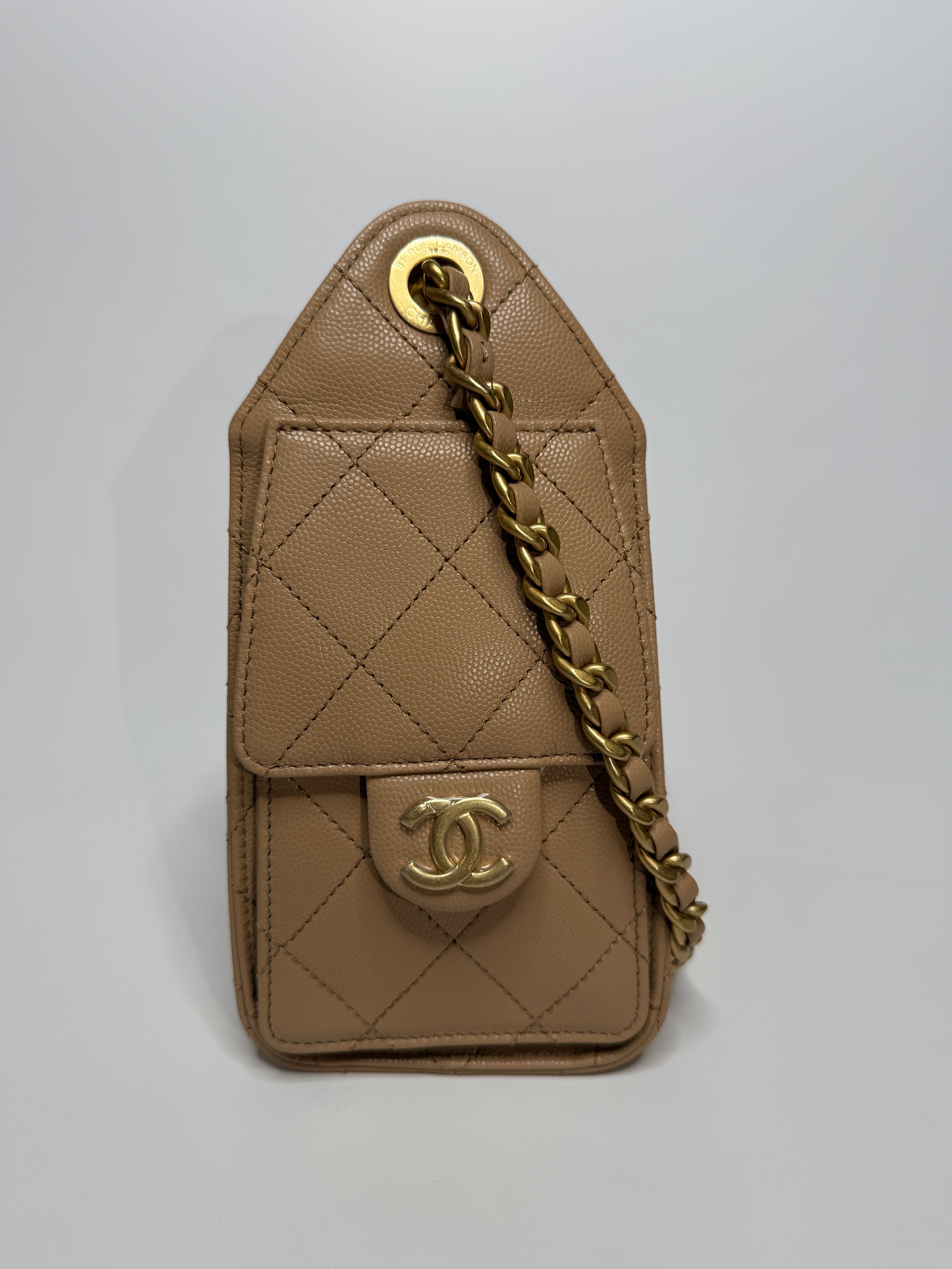 Chanel 25 Micro In Beige Caviar Leather With GHW