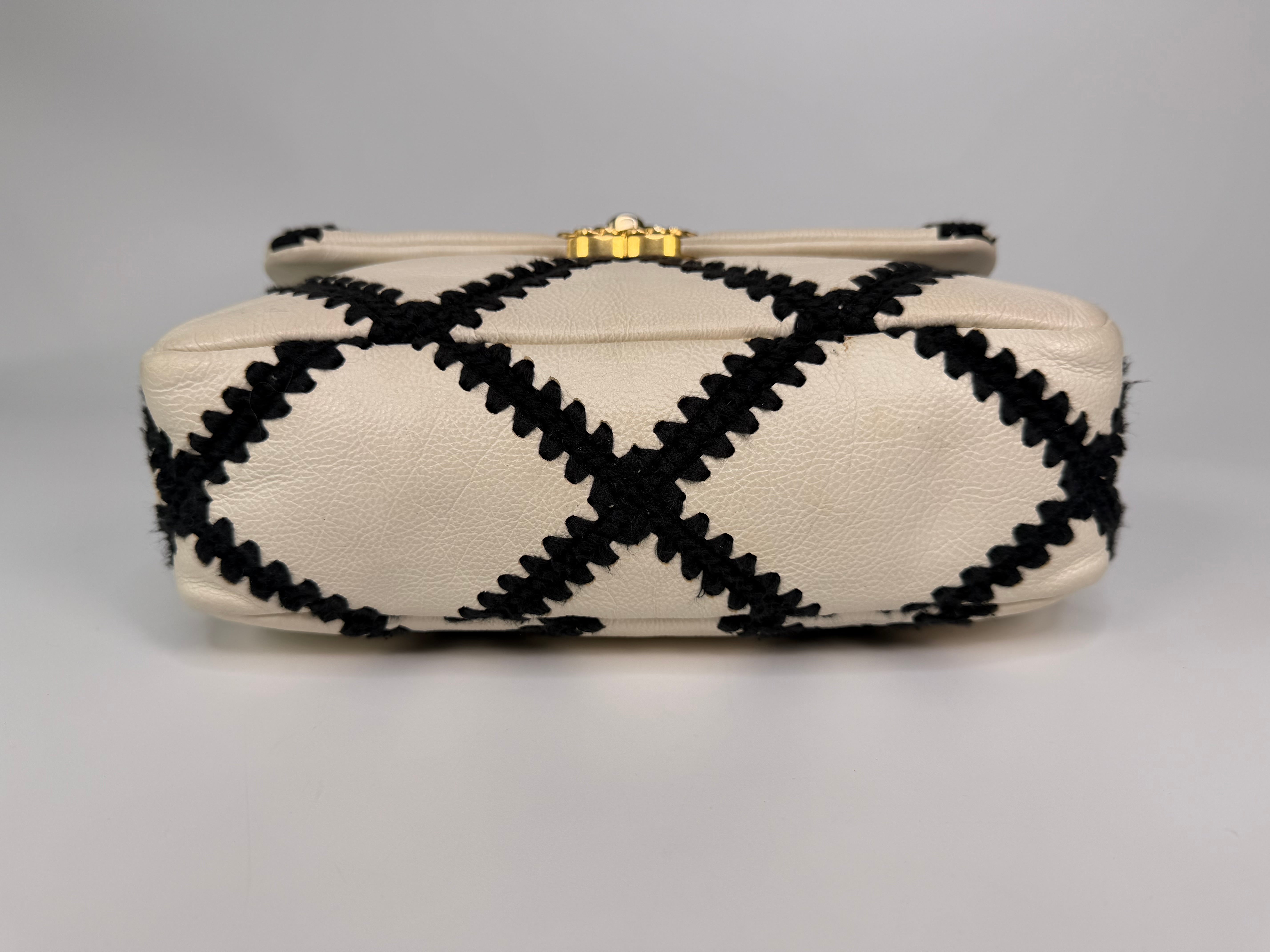 Chanel 19 Small In Black & White Leather With Mixed Hardware. Authentic and preloved in very good condition. 100% Guarantee