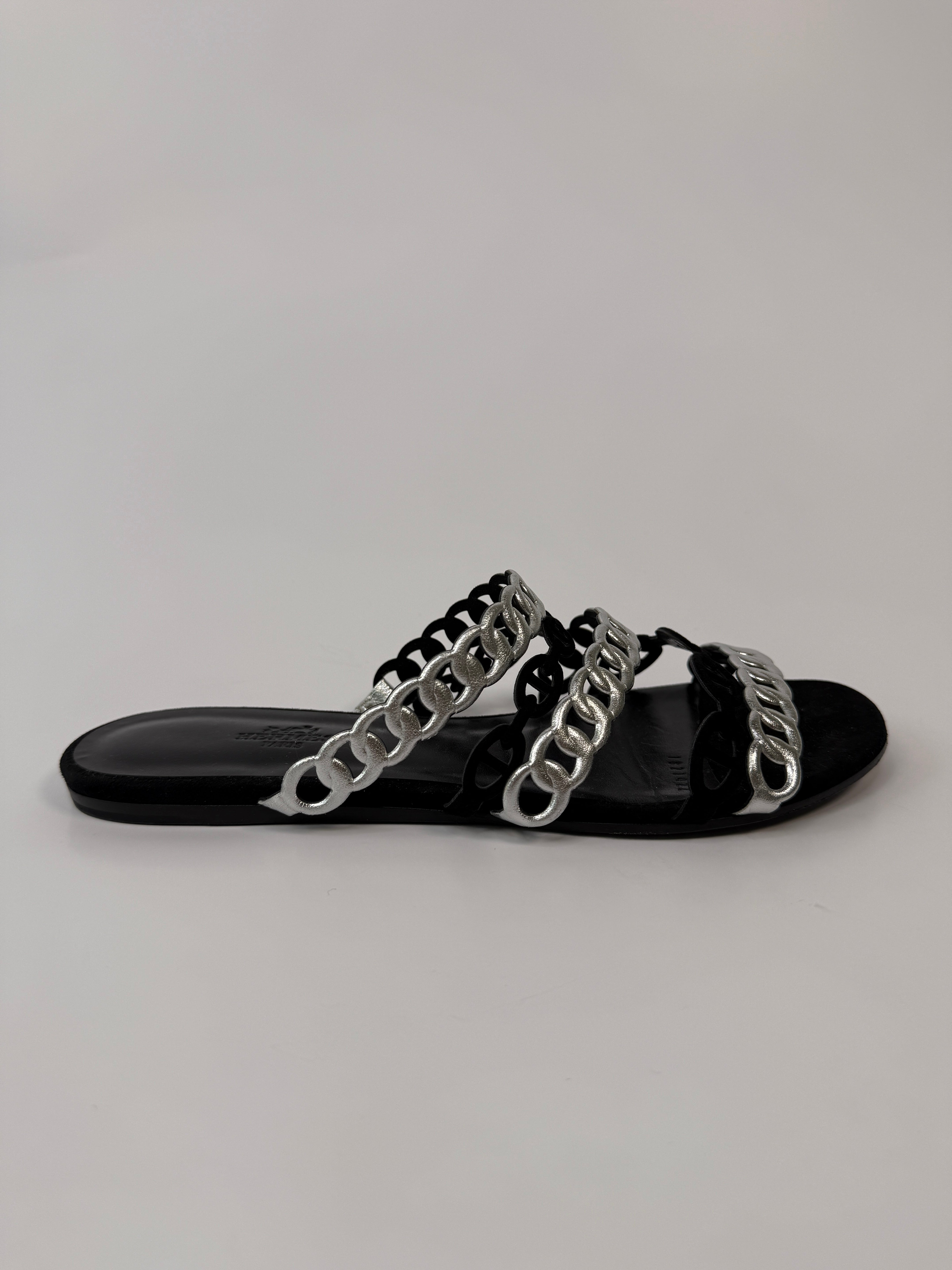 Hermès Chaine Pavot d'Ancre Sandals (size 38.5/UK5.5)